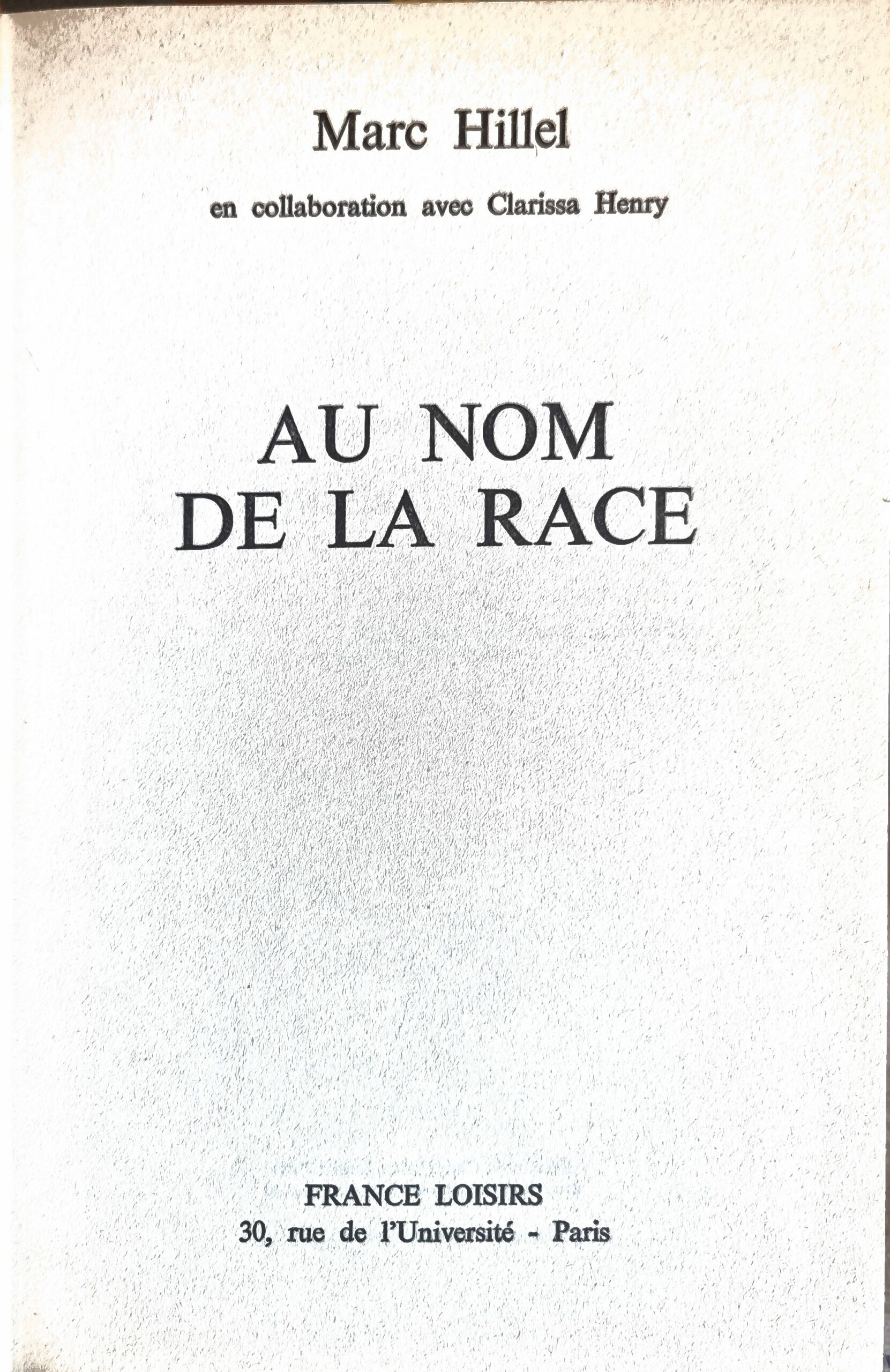 Au nom de la race