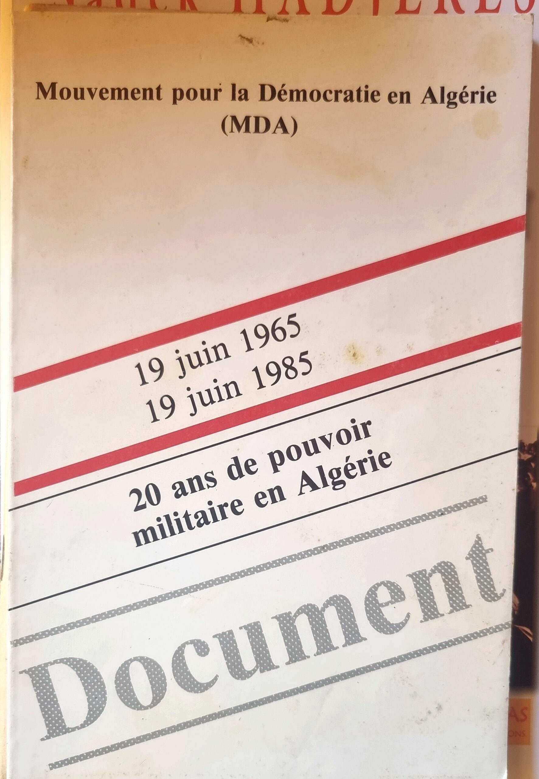 20 ans de pouvoir militaire en Algérie – Document