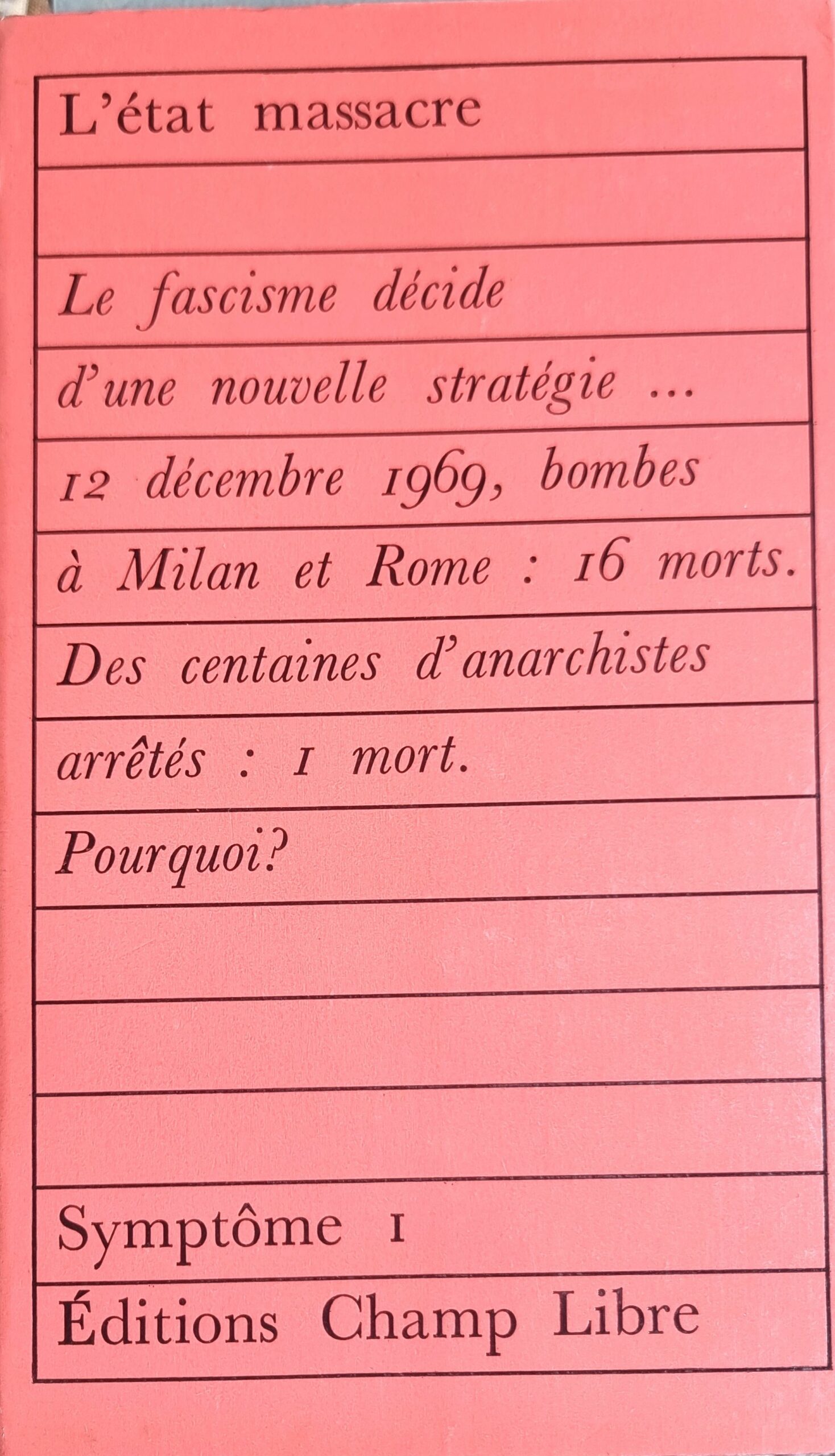 L&rsquo;état massacre