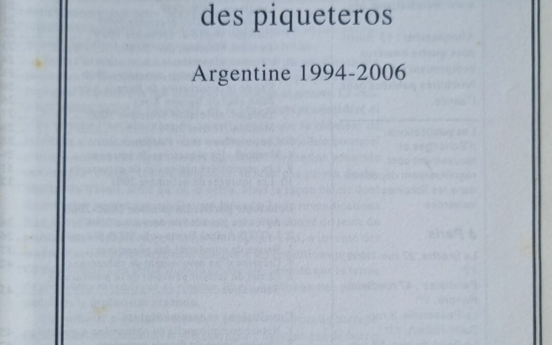 Le mouvement des piqueteros Argentine 1994-2006