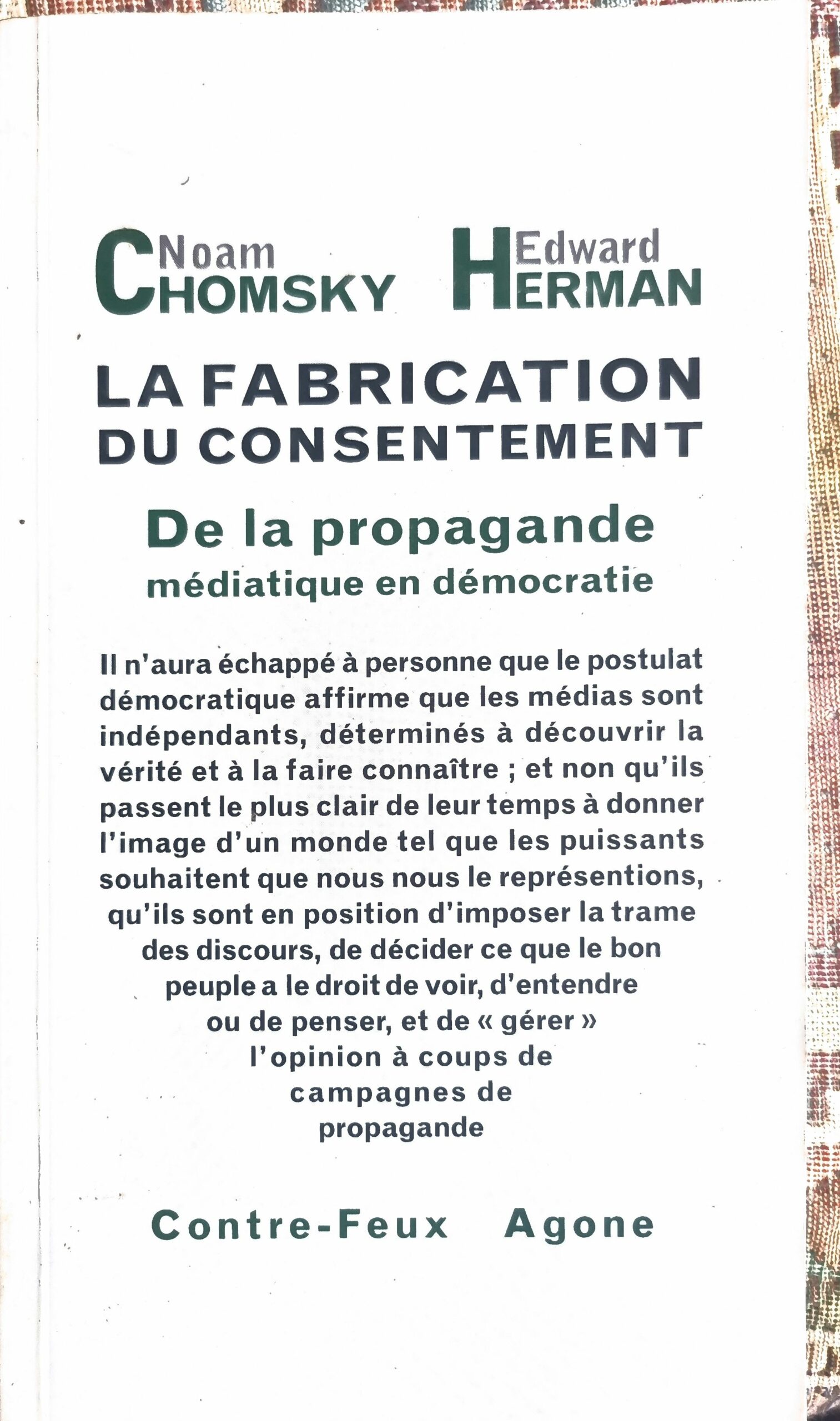 La Fabrication du Consentement : De la propagande médiatique en démocratie