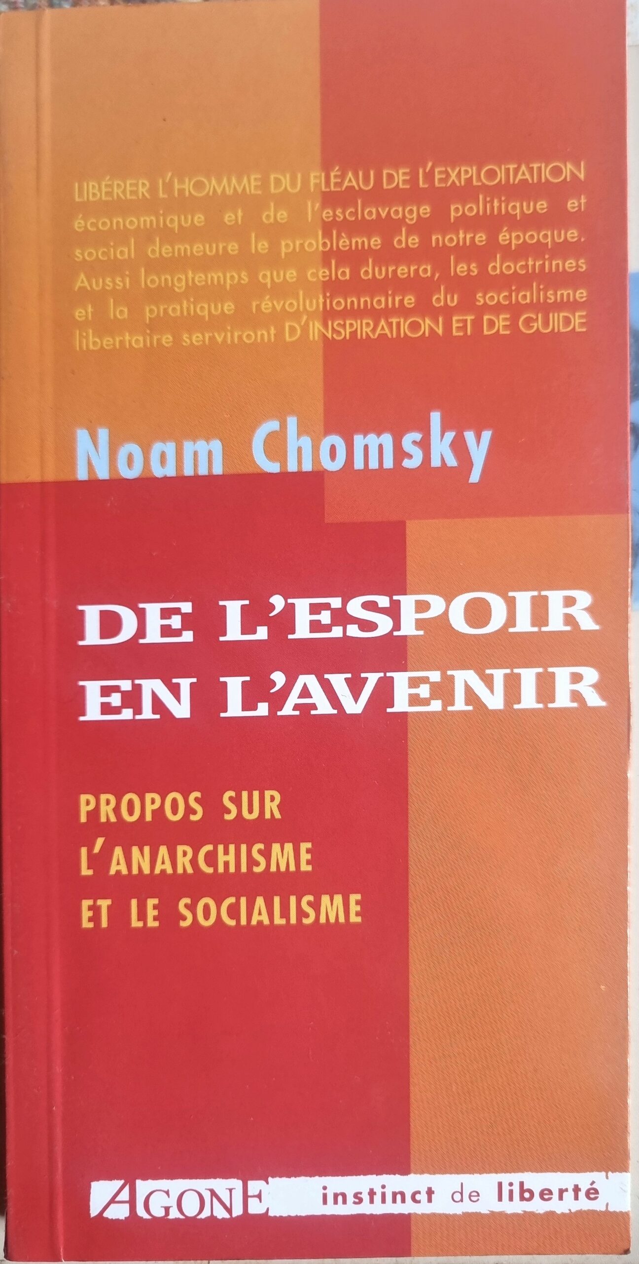 DE L&rsquo;ESPOIR EN L&rsquo;AVENIR : PROPOS SUR L&rsquo;ANARCHISME ET LE SOCIALISME