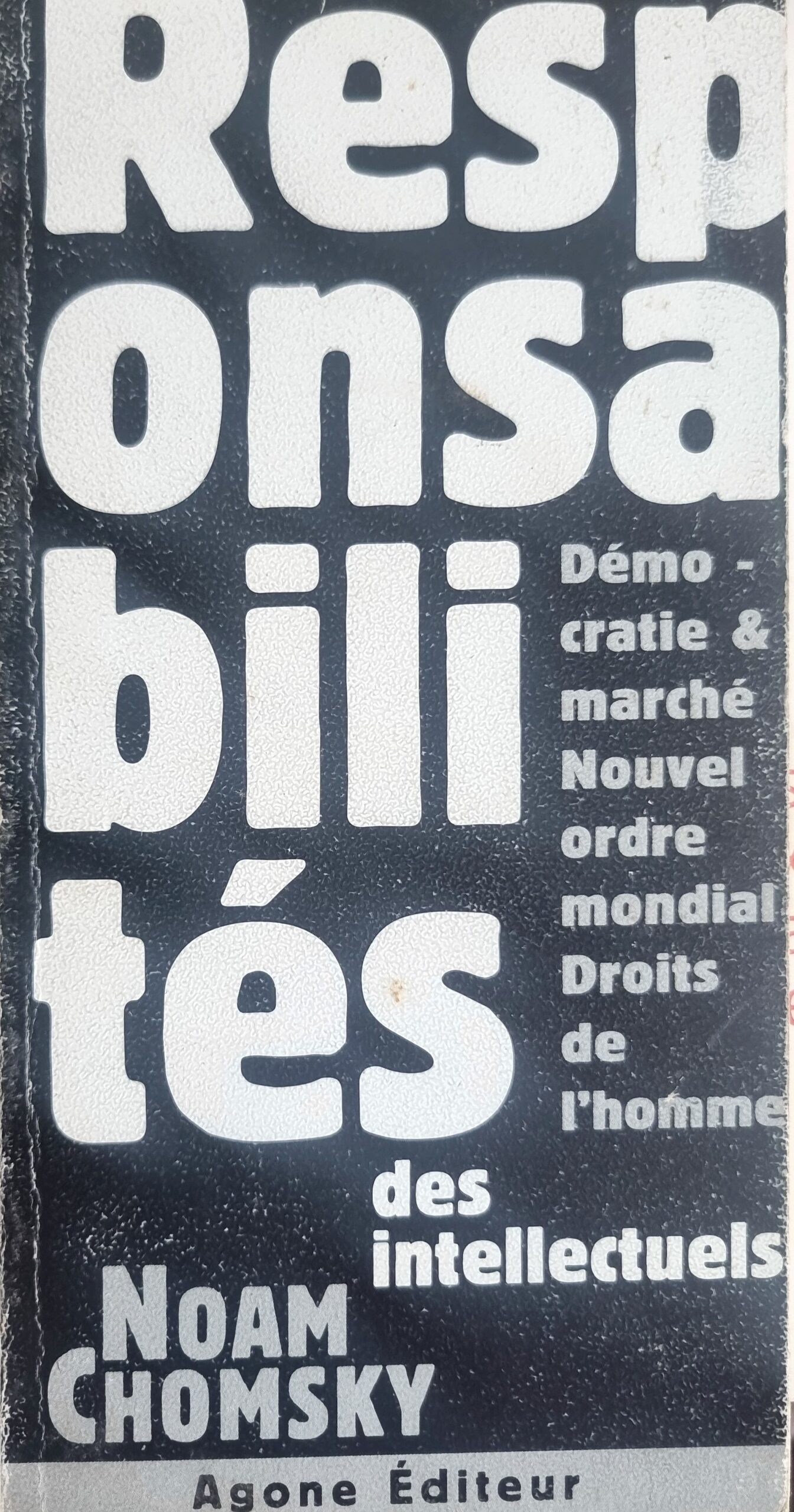 Responsabilités des intellectuels : Démocratie & marché, Nouvel ordre mondial, Droits de l&rsquo;homme