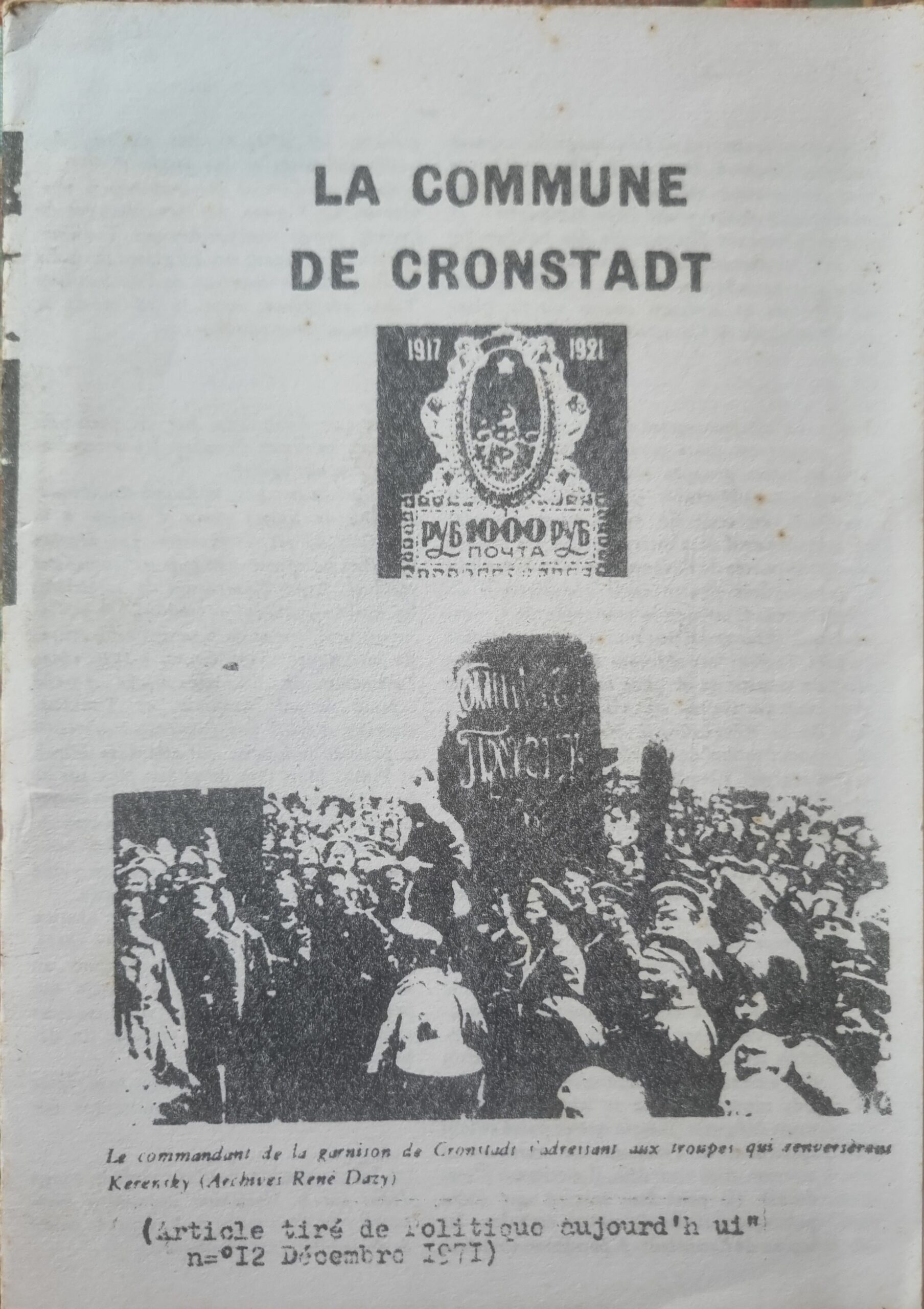 LA COMMUNE DE CRONSTADT