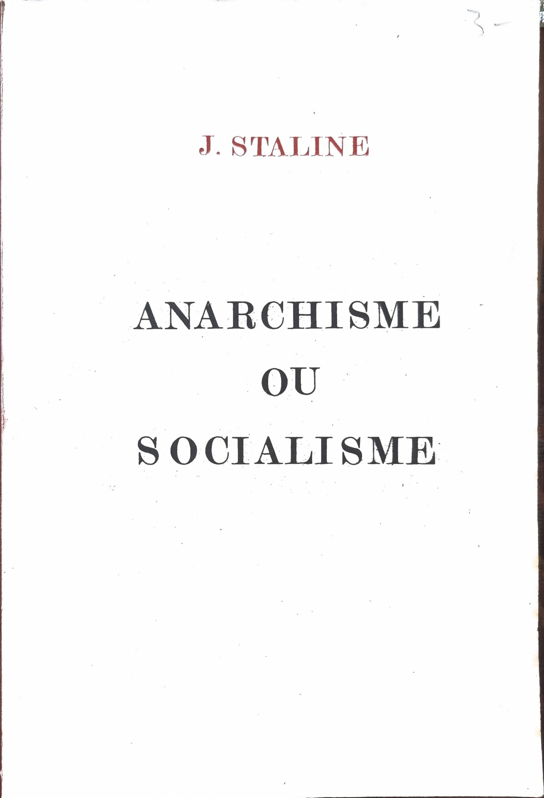 Anarchisme ou Socialisme