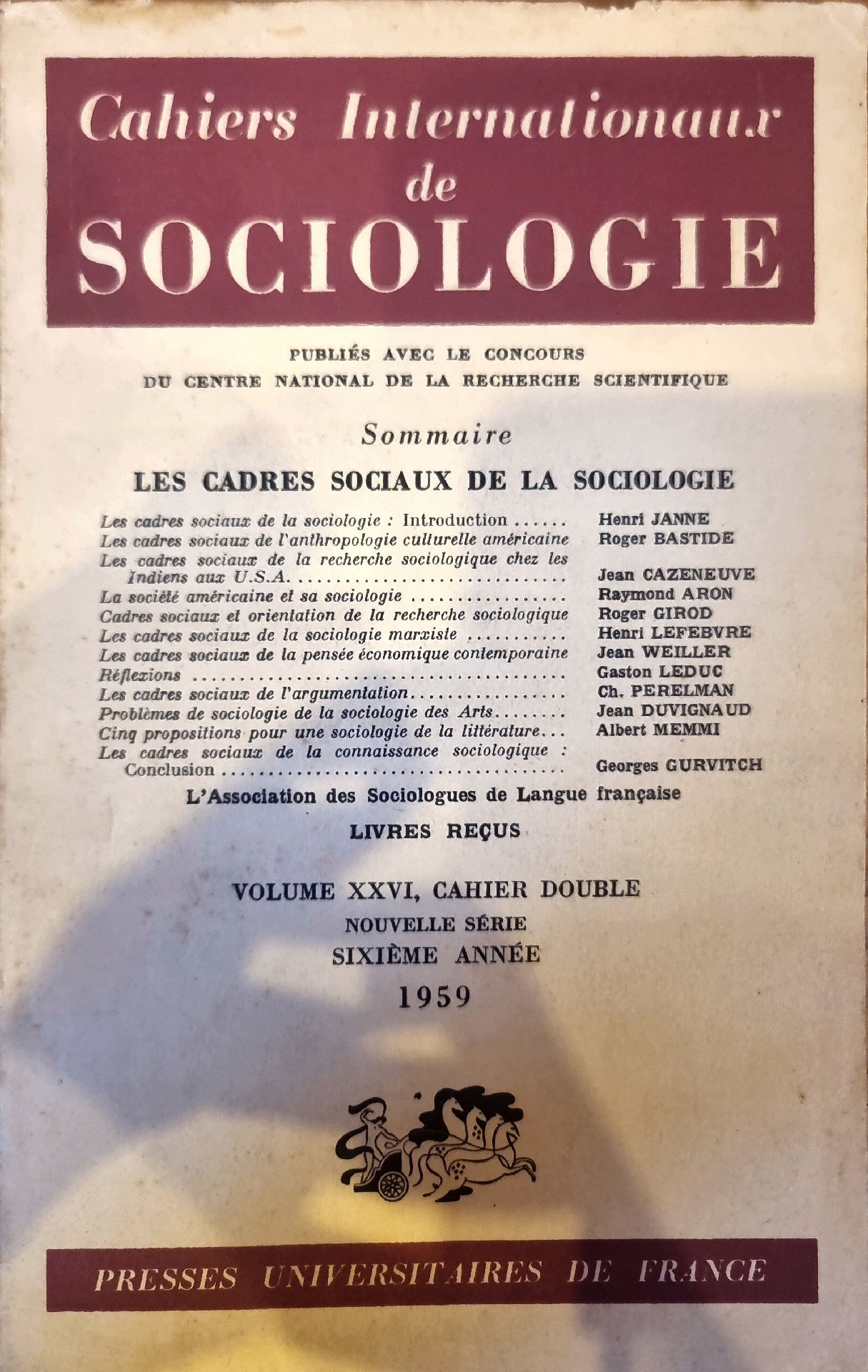 Cahiers Internationaux de SOCIOLOGIE