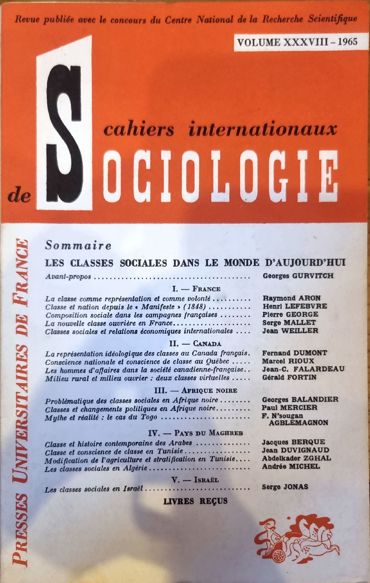 cahiers internationaux de SOCIOLOGIE