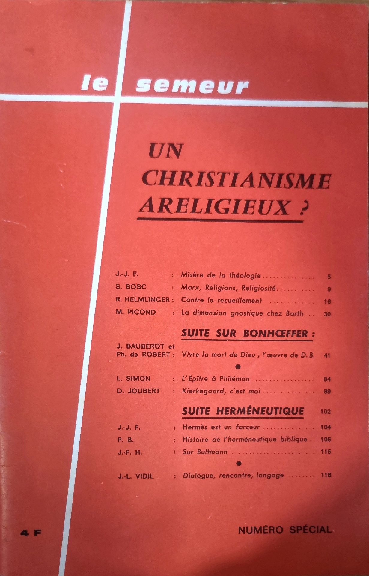 UN CHRISTIANISME ARELIGIEUX ?