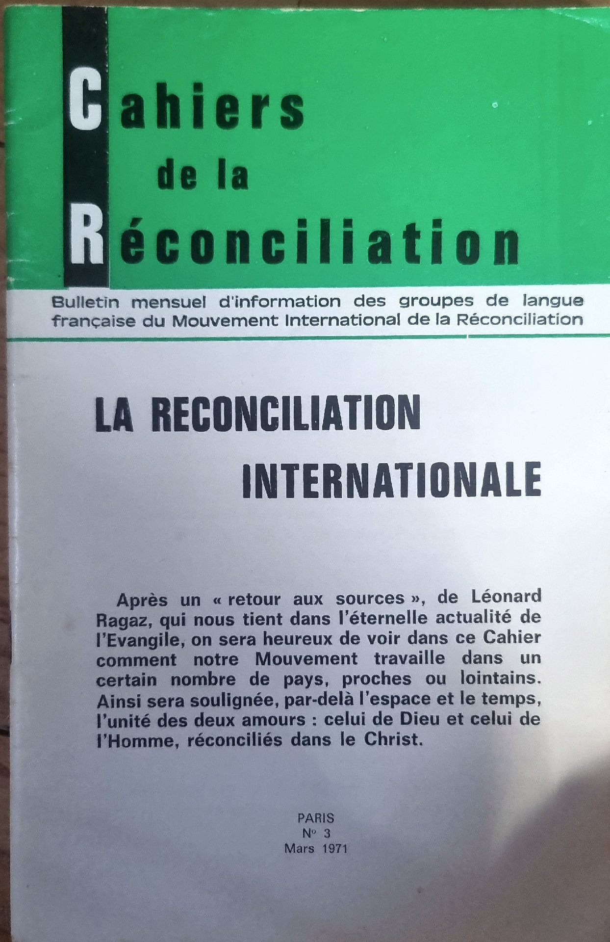 La Réconciliation Internationale