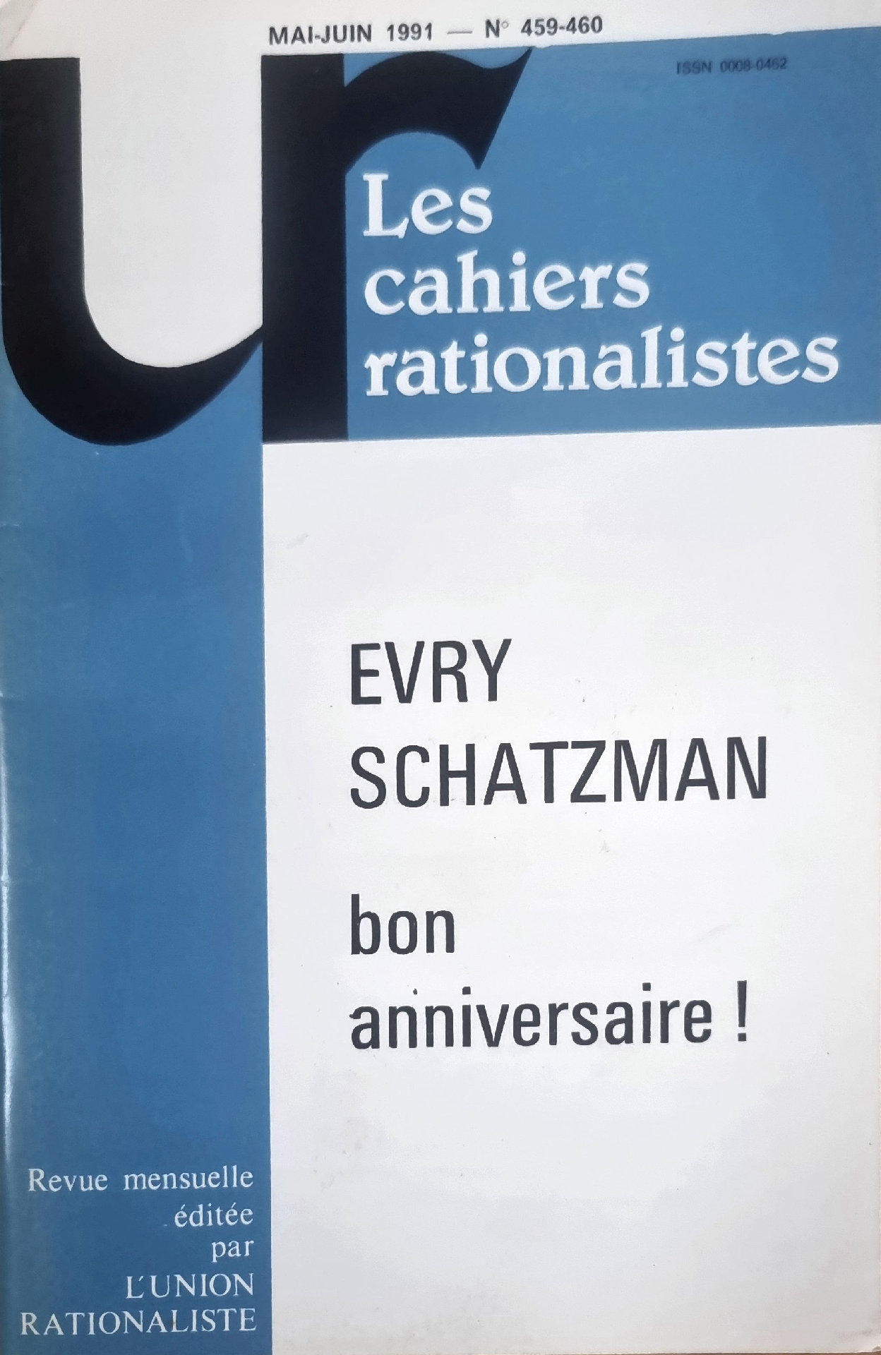 Les cahiers rationalistes – Evry Schatzman bon anniversaire !