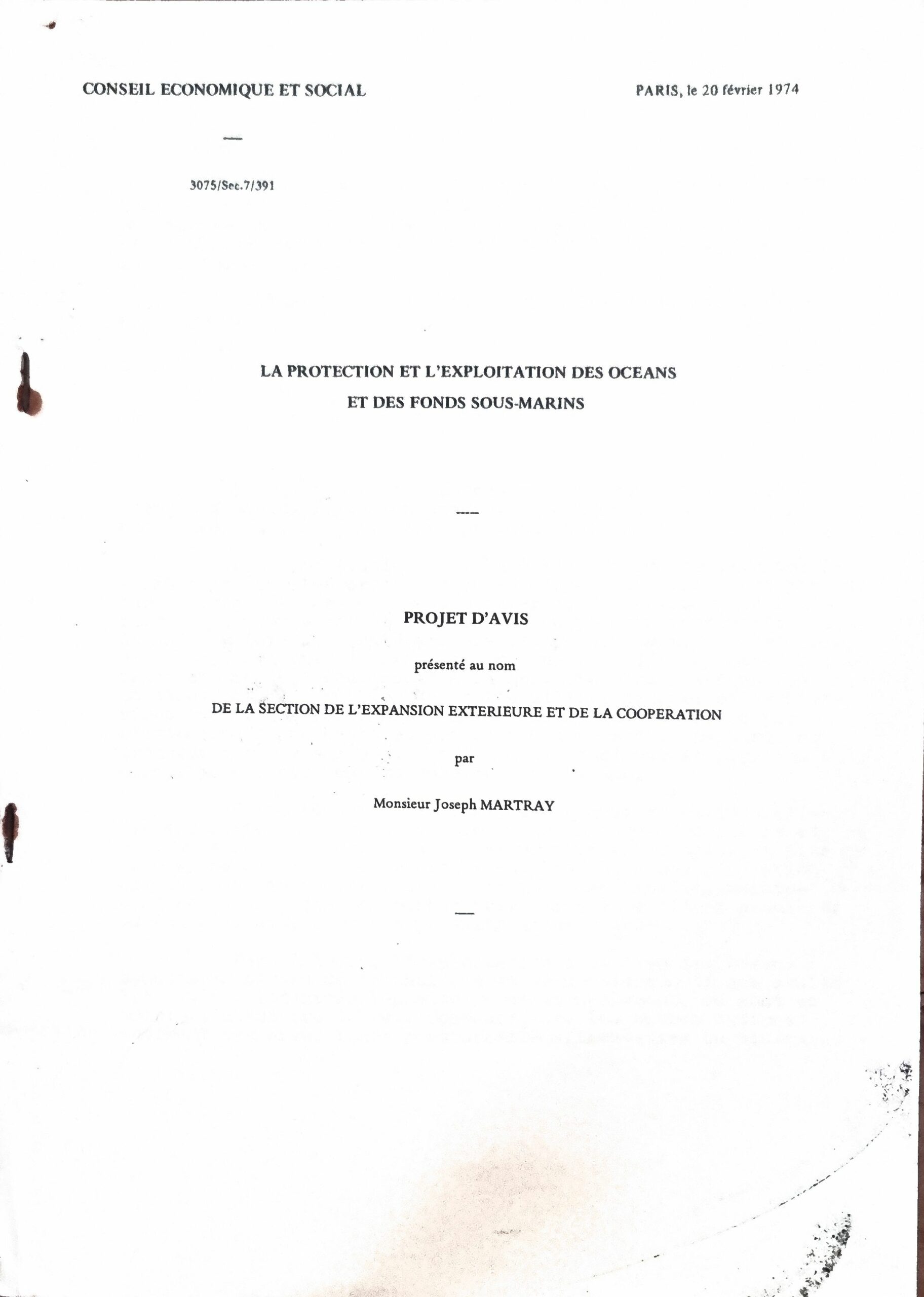 La Protection et l&rsquo;Exploitation des Océans et des Fonds Sous-Marins
