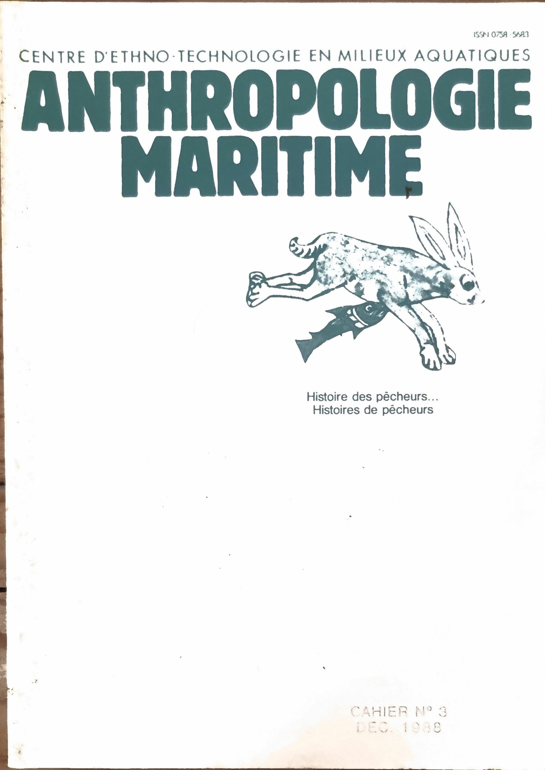 Anthropologie Maritime, Cahier N° 3