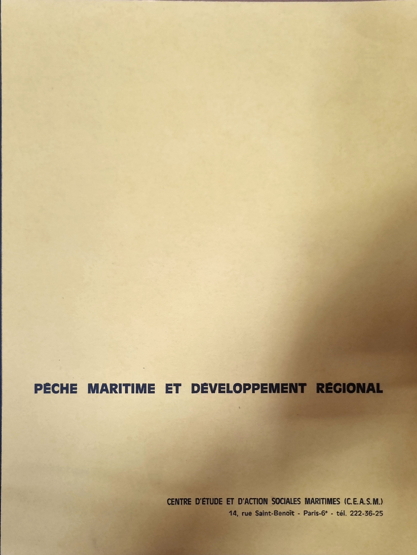 PÊCHE MARITIME ET DÉVELOPPEMENT RÉGIONAL