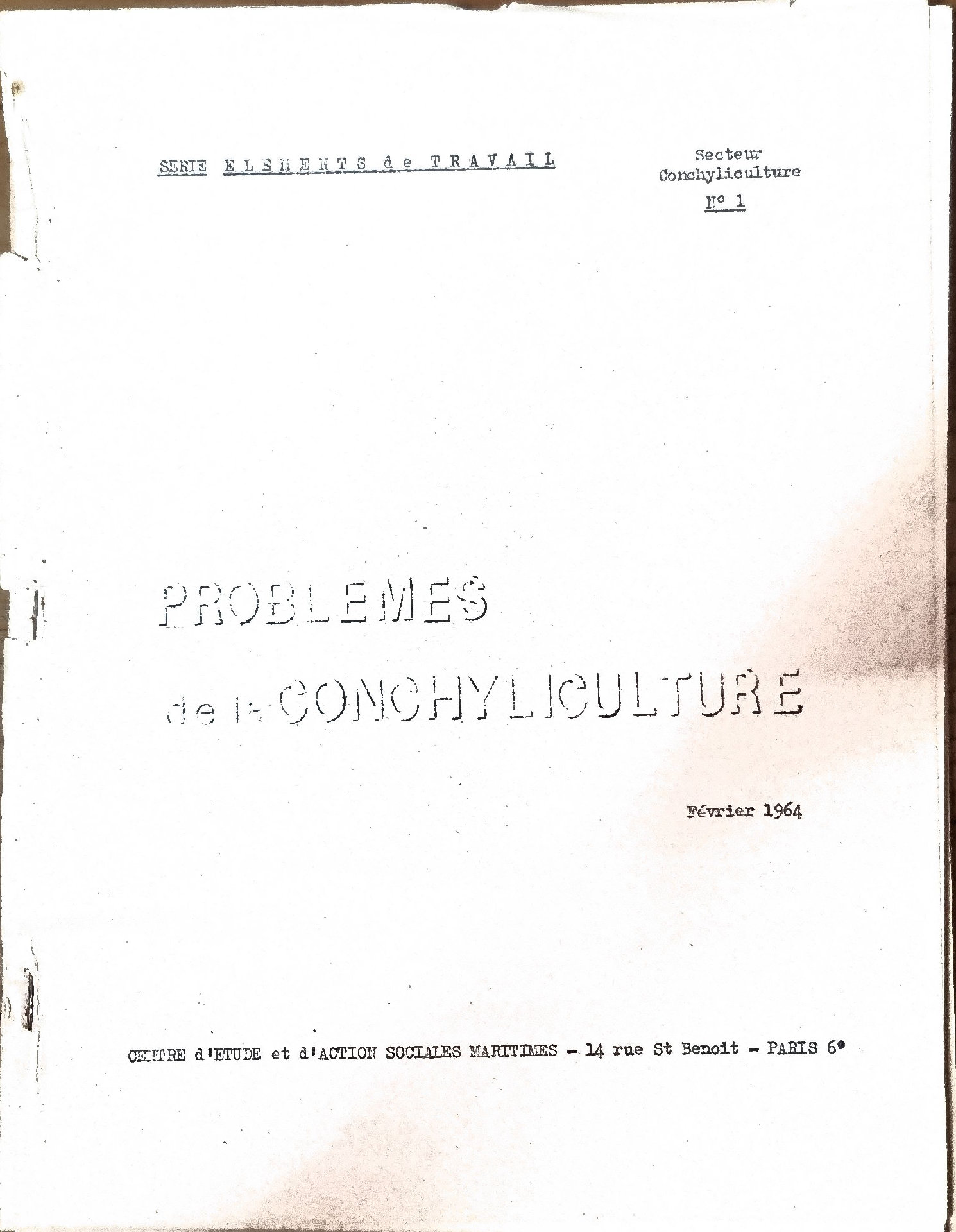 PROBLEMES de la CONCHYLICULTURE