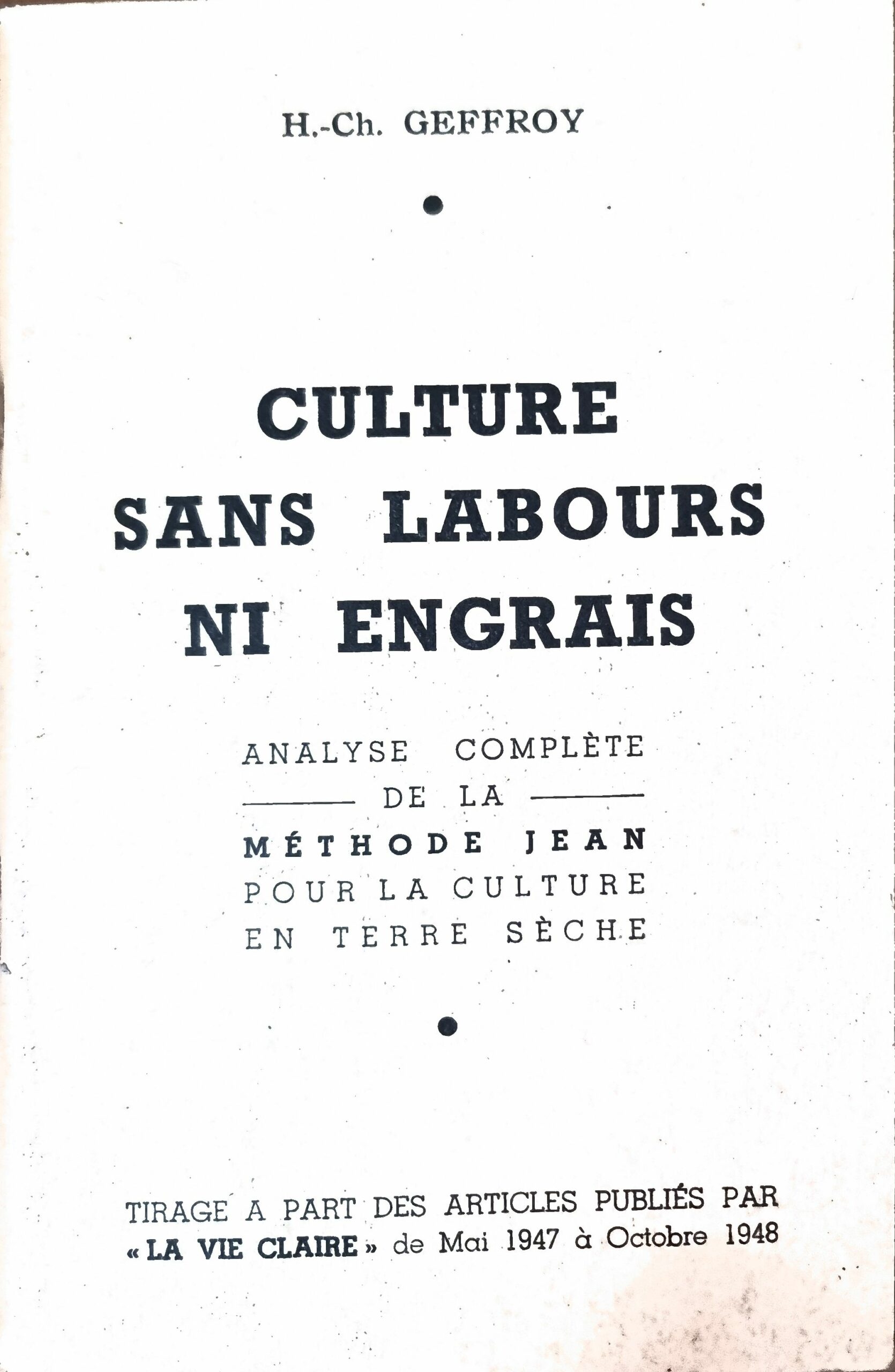 Culture sans labours ni engrais