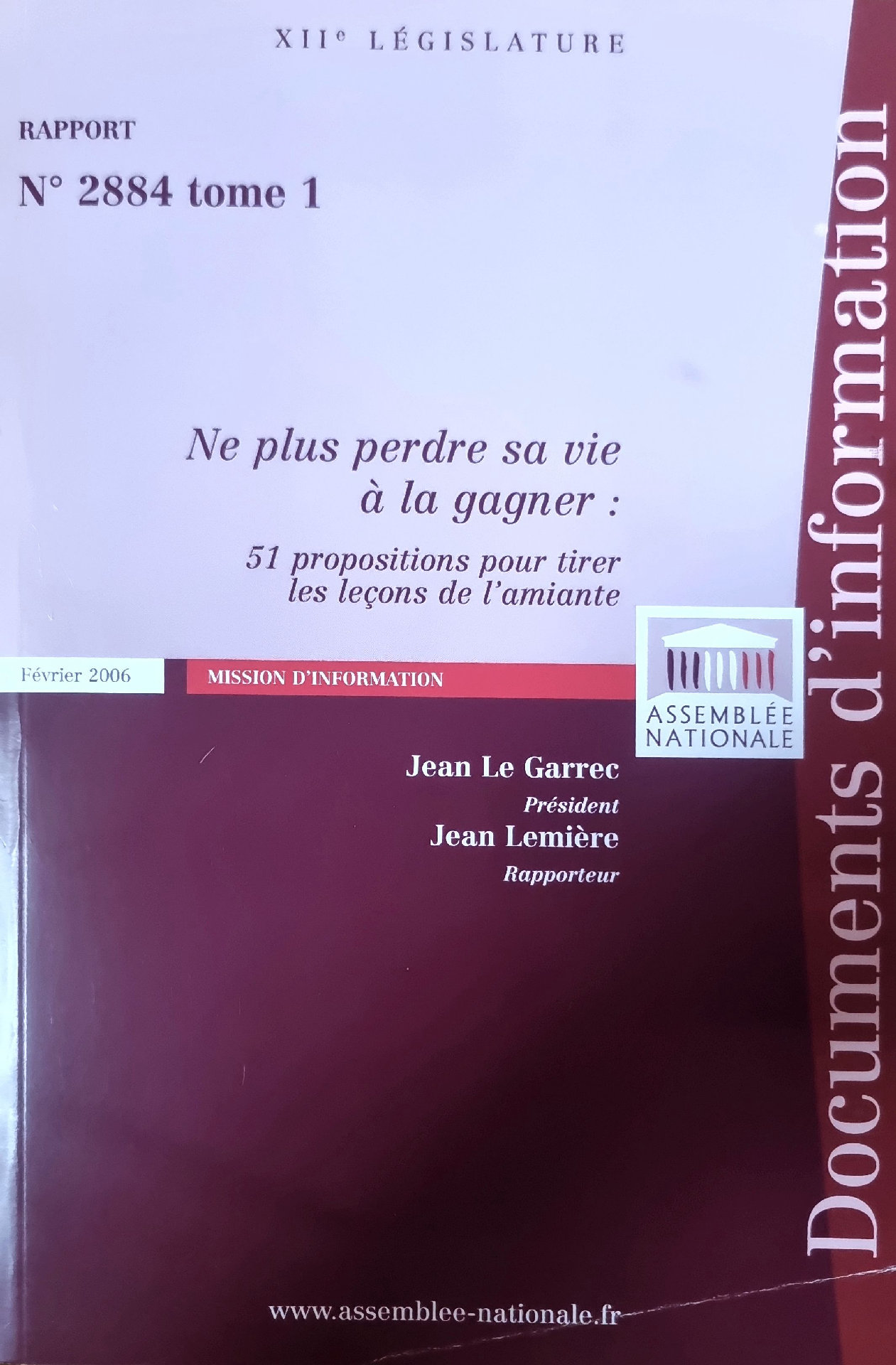 Ne plus perdre sa vie à la gagner : 51 propositions pour tirer les leçons de l&rsquo;amiante