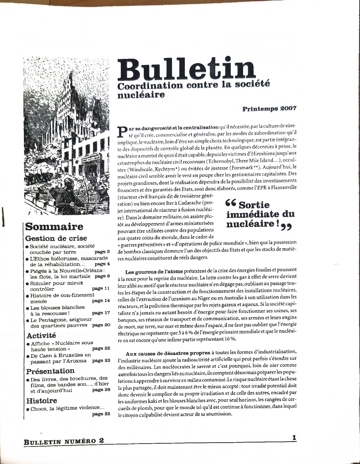 Bulletin Coordination contre la société nucléaire