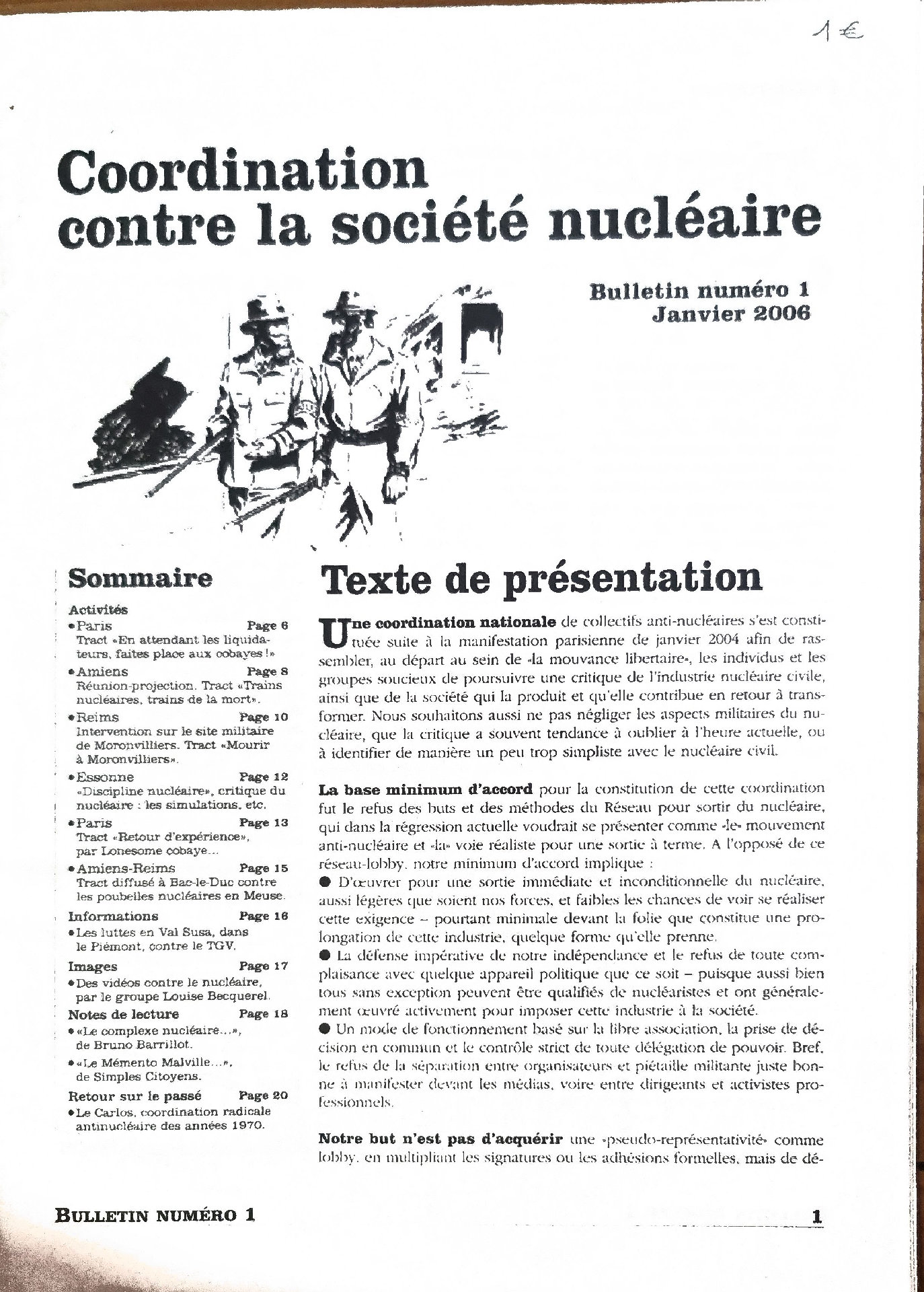Coordination nationale contre la société nucléaire – Bulletin numéro 1