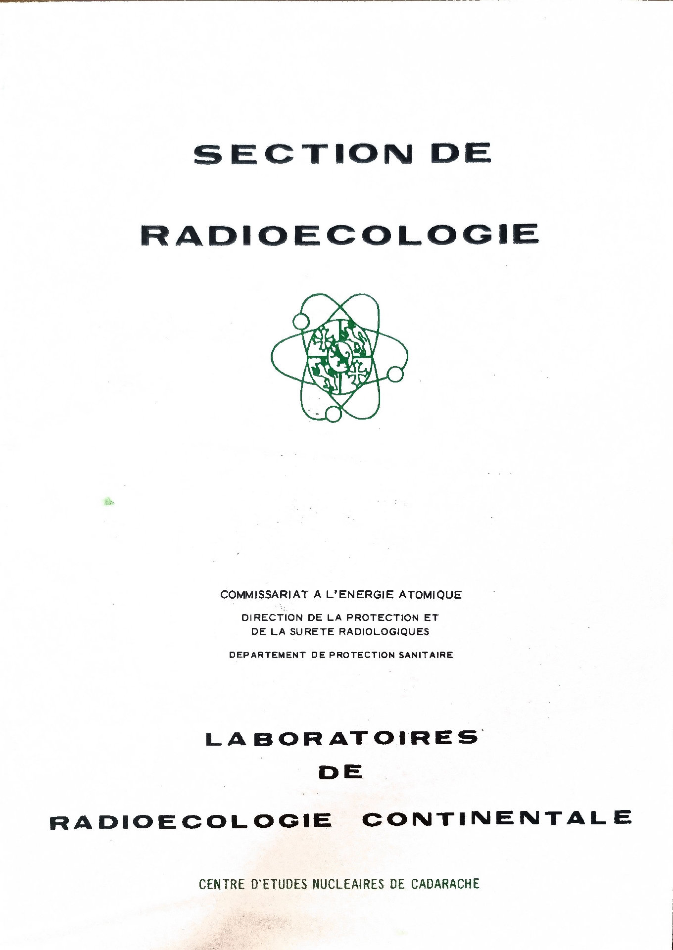SECTION DE RADIOECOLOGIE