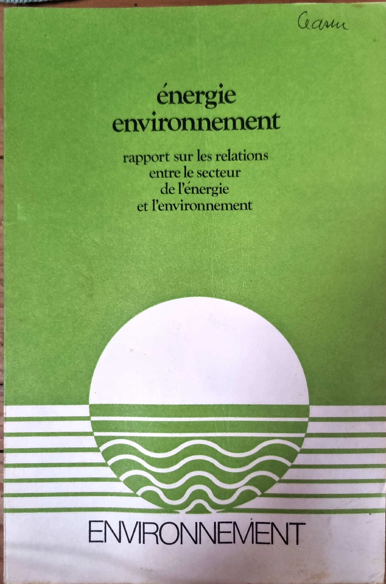 énergie environnement : rapport sur les relations entre le secteur de l&rsquo;énergie et l&rsquo;environnement