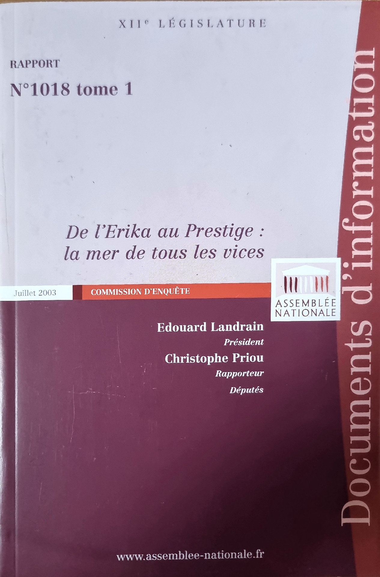 De l&rsquo;Erika au Prestige : la mer de tous les vices