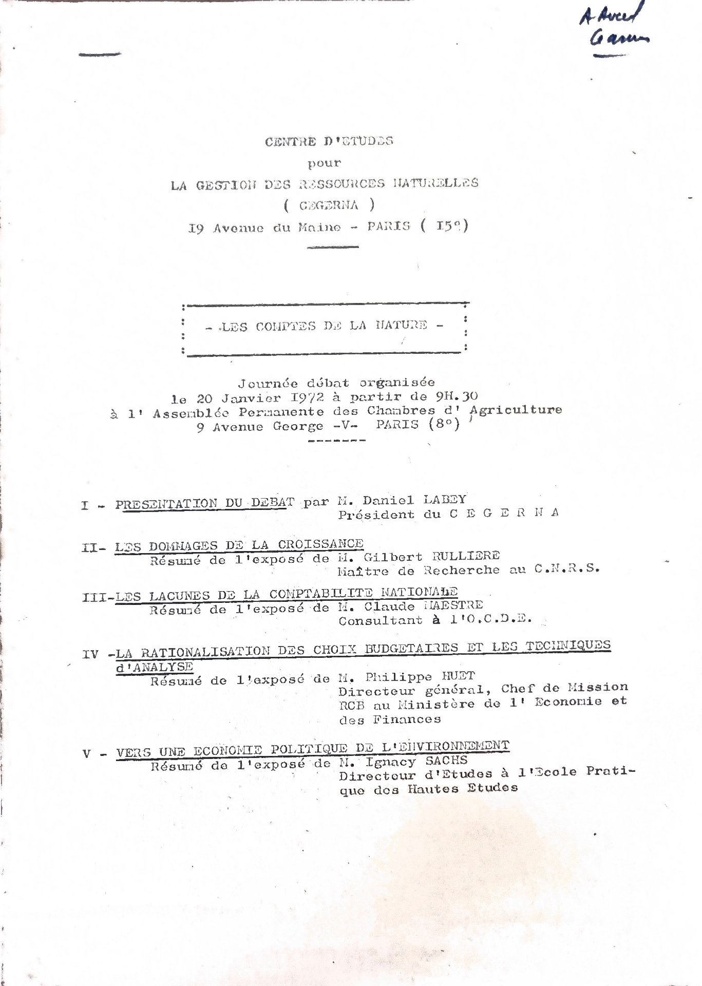 Les Comptes de la Nature