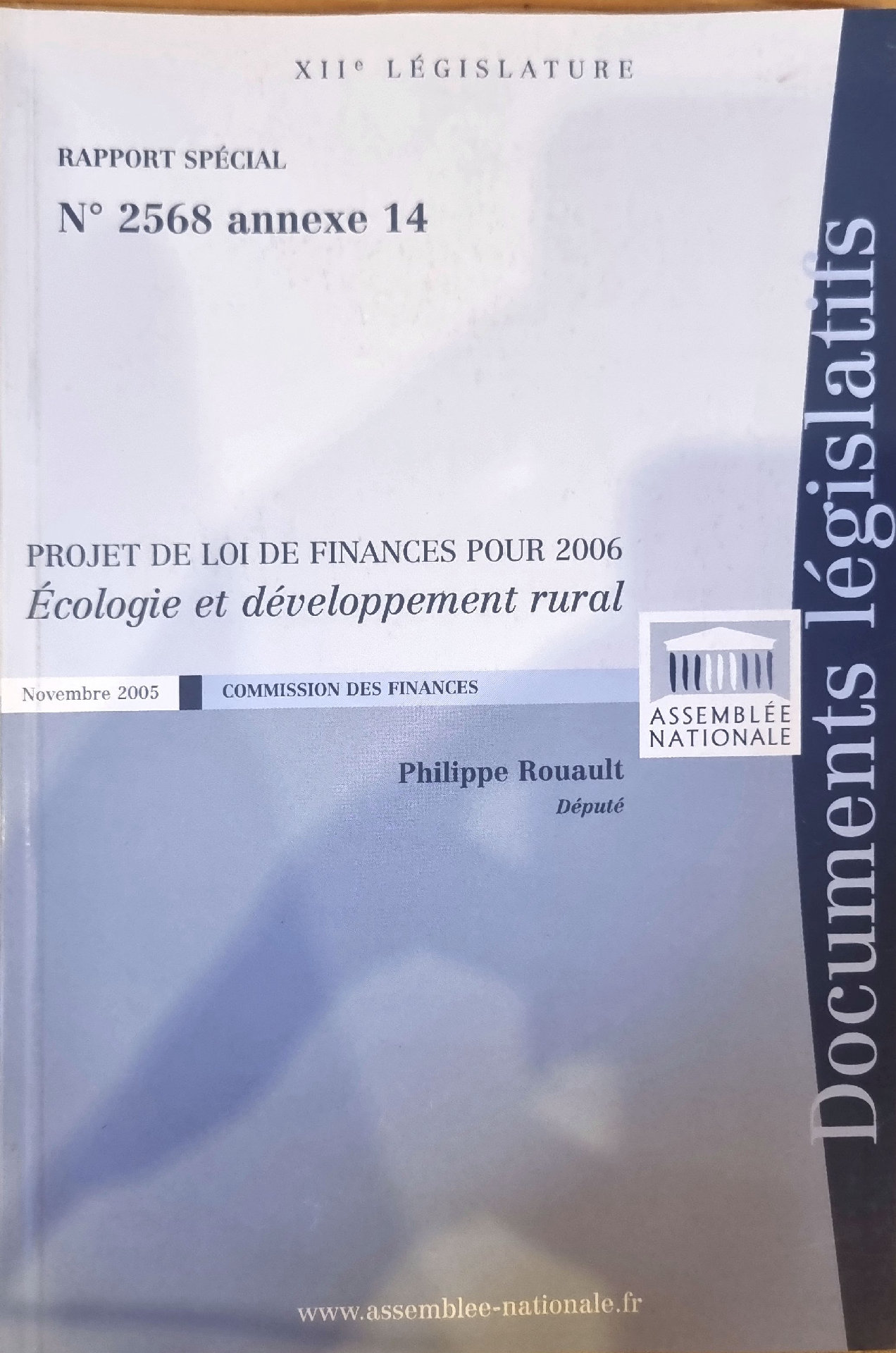 PROJET DE LOI DE FINANCES POUR 2006 Écologie et développement rural