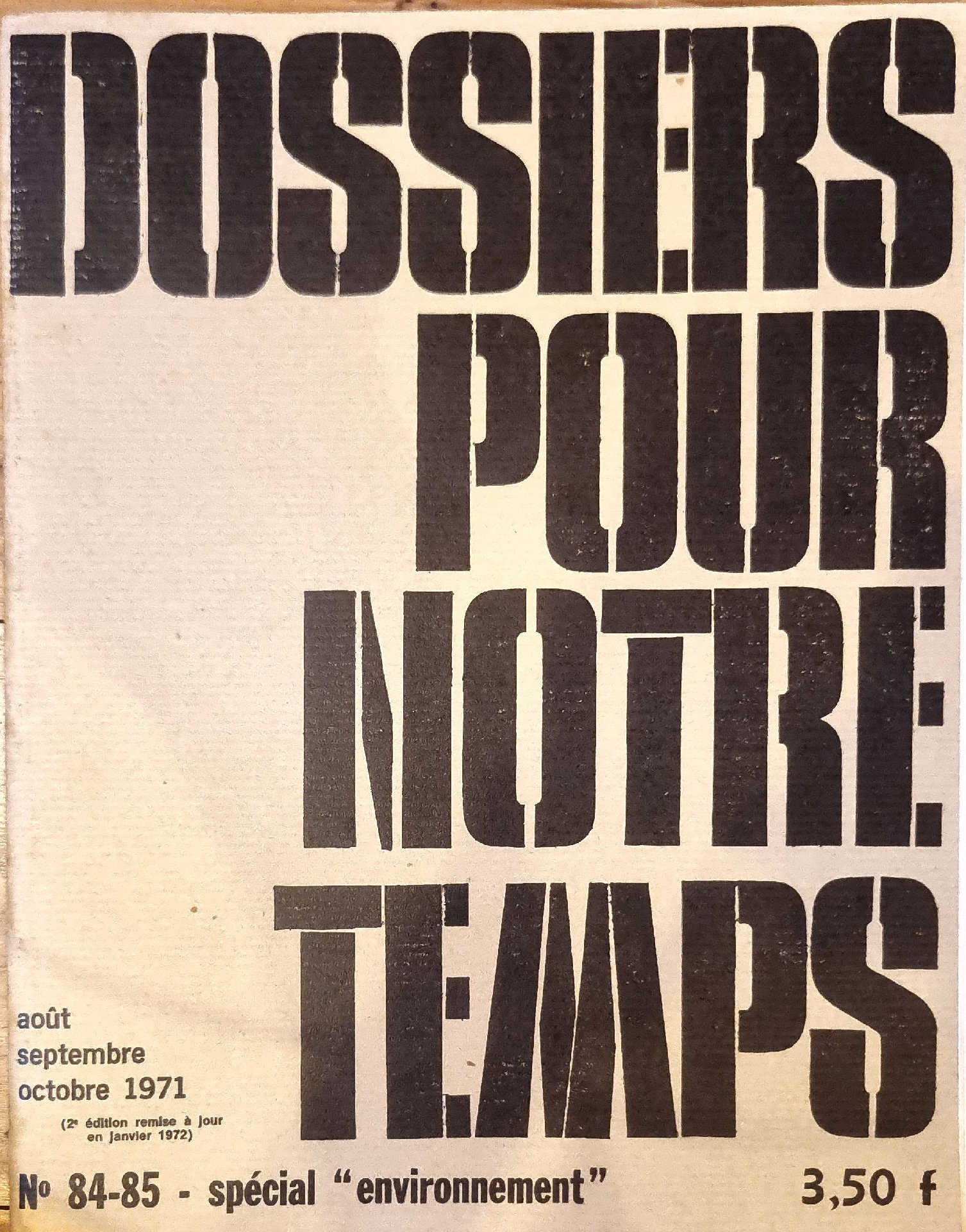 Dossiers pour notre temps
