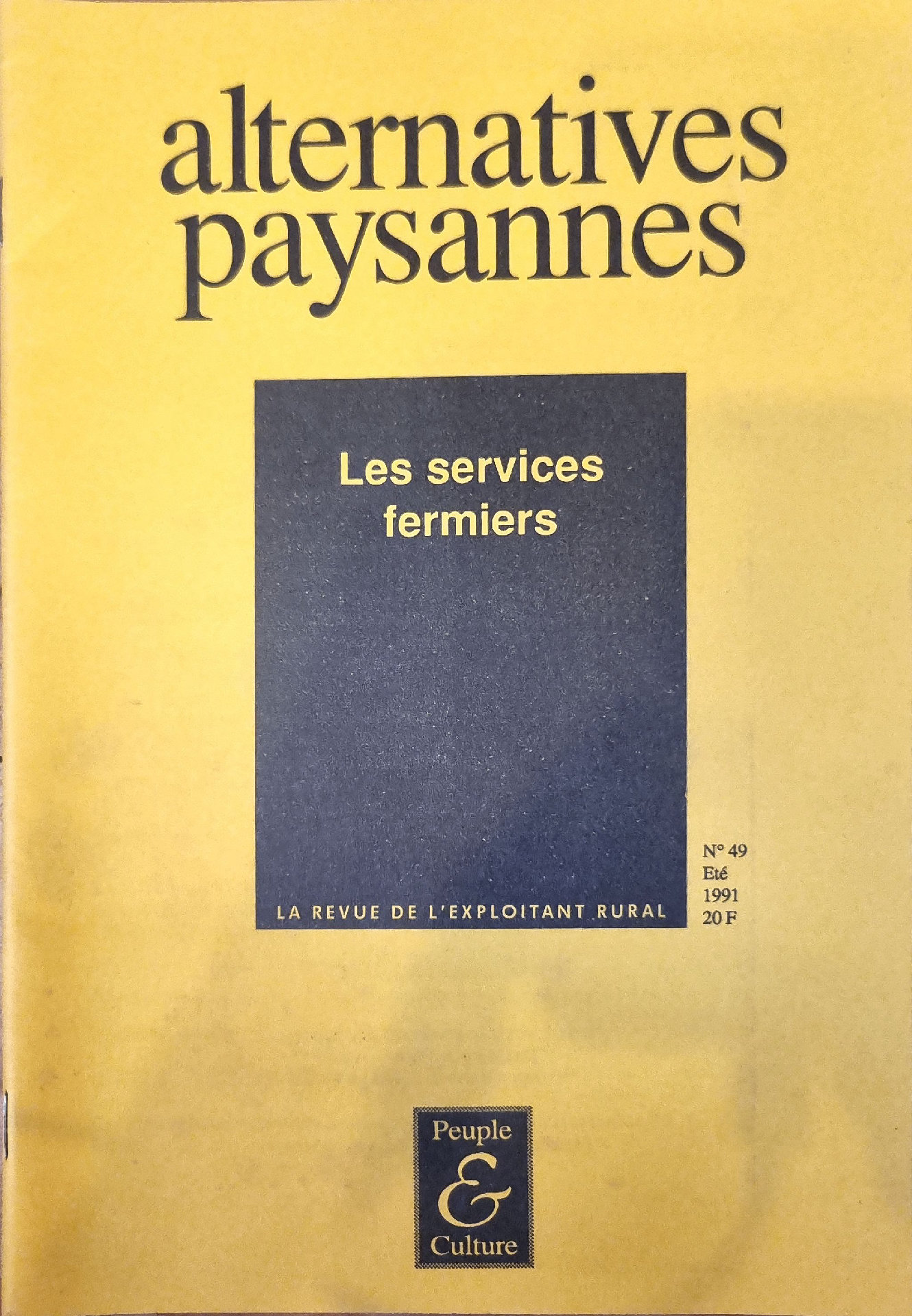 Alternatives Paysannes N° 49 : Les services fermiers
