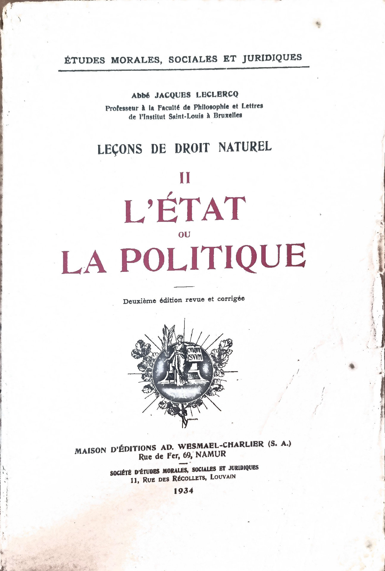 L&rsquo;ÉTAT OU LA POLITIQUE