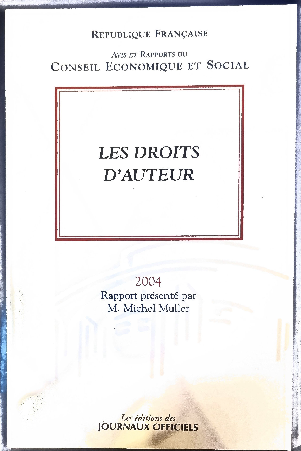 LES DROITS D&rsquo;AUTEUR