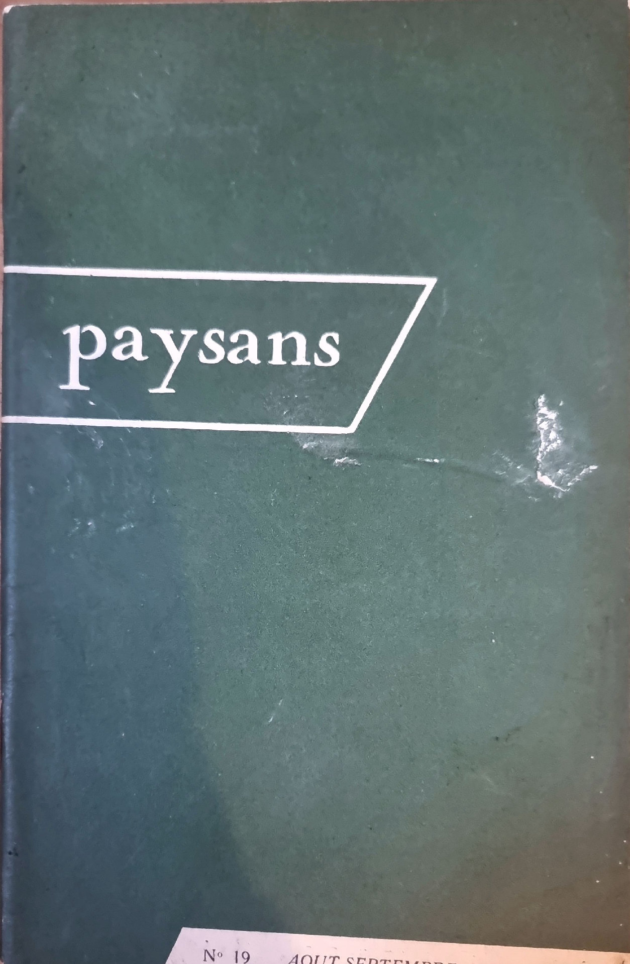 Revue « paysans » N° 19