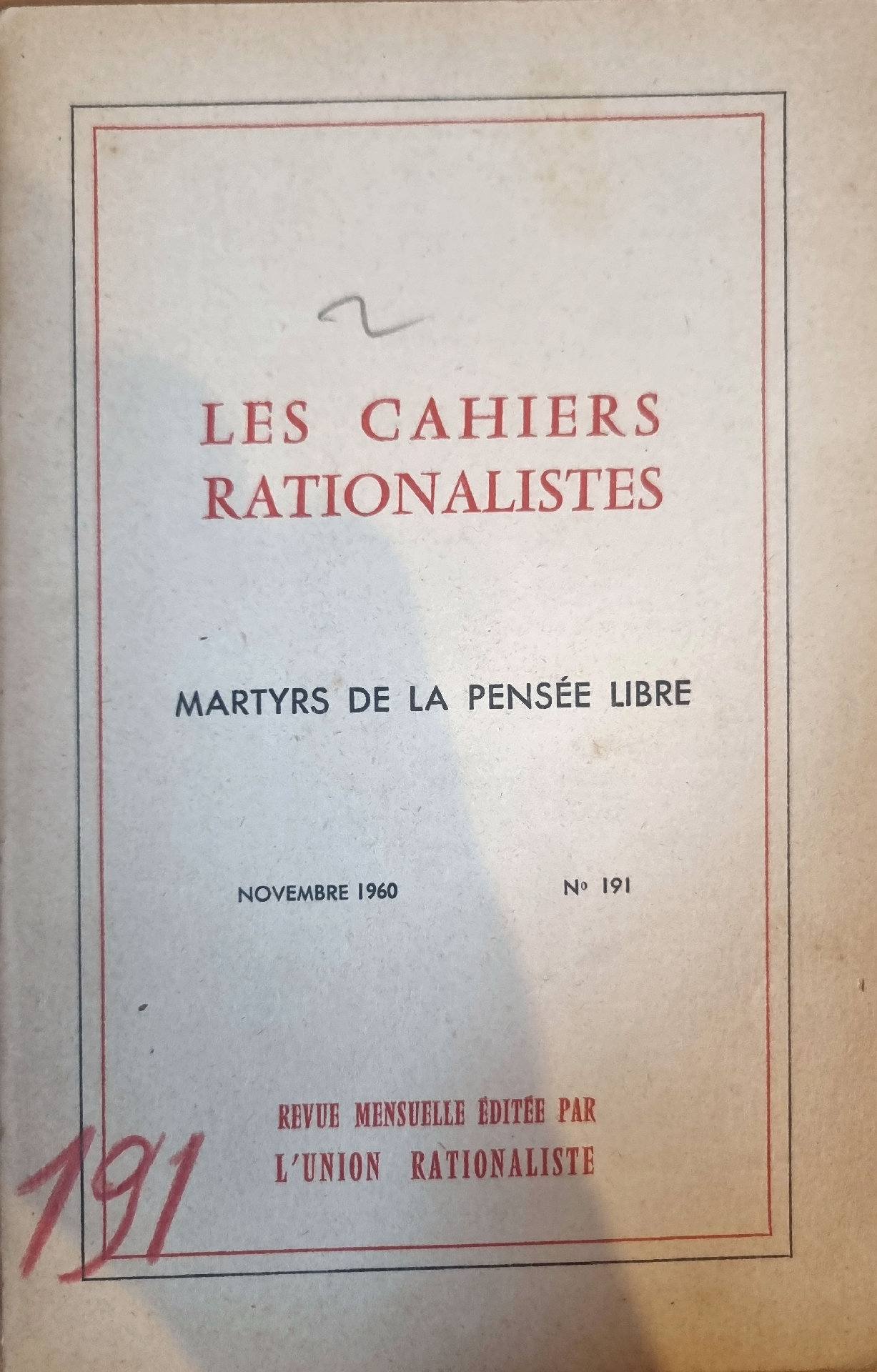 Les Cahiers Rationalistes – Martyrs de la pensée libre