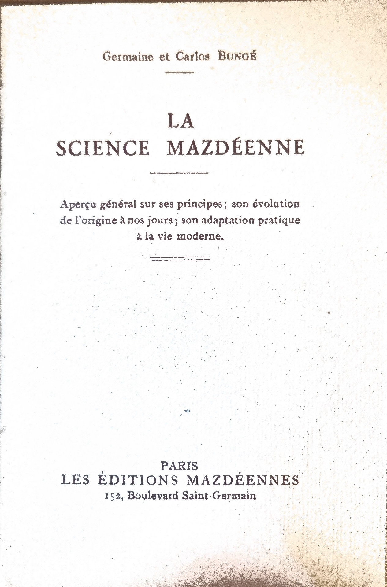La Science Mazdéenne