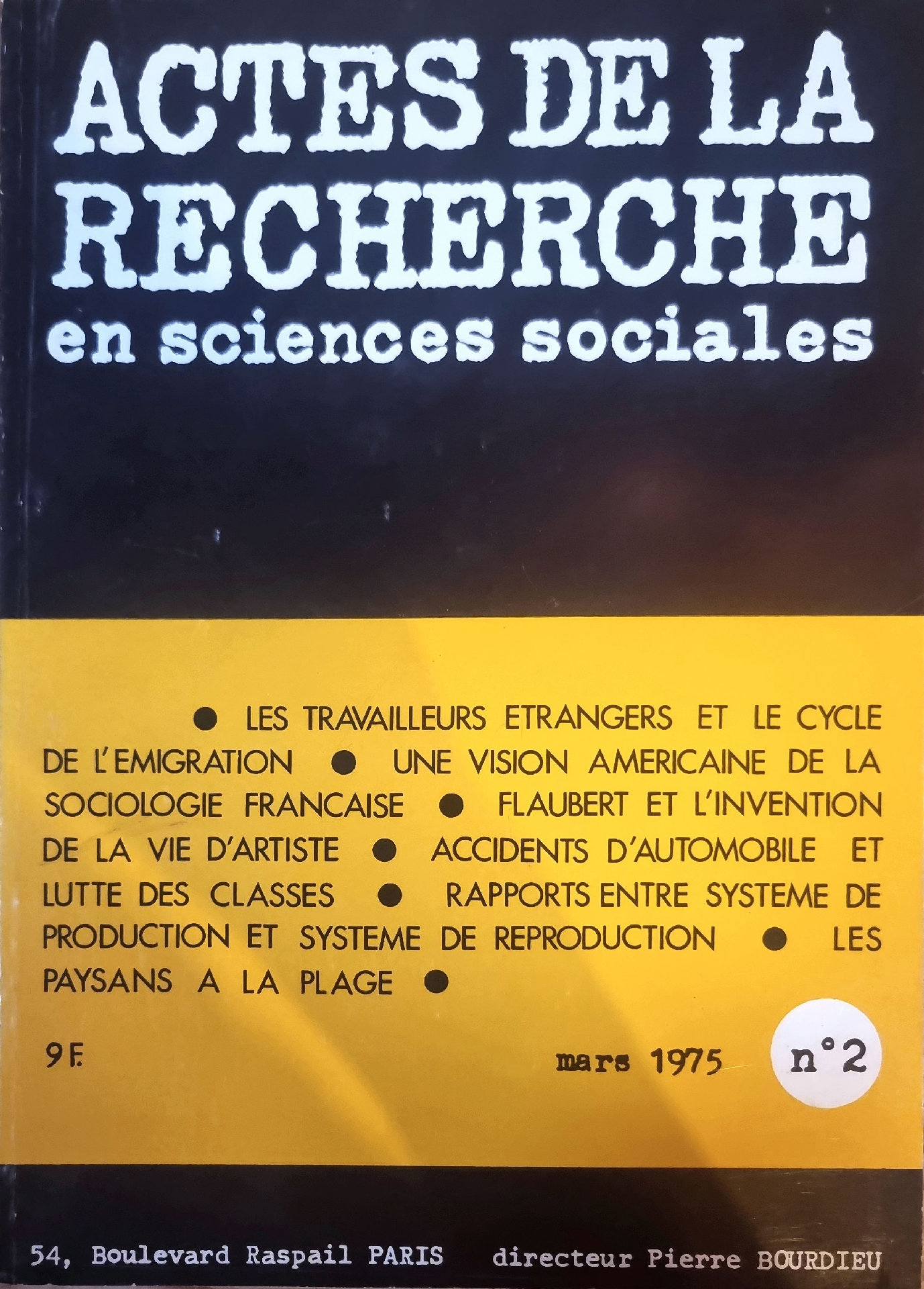 ACTES DE LA RECHERCHE en sciences sociales