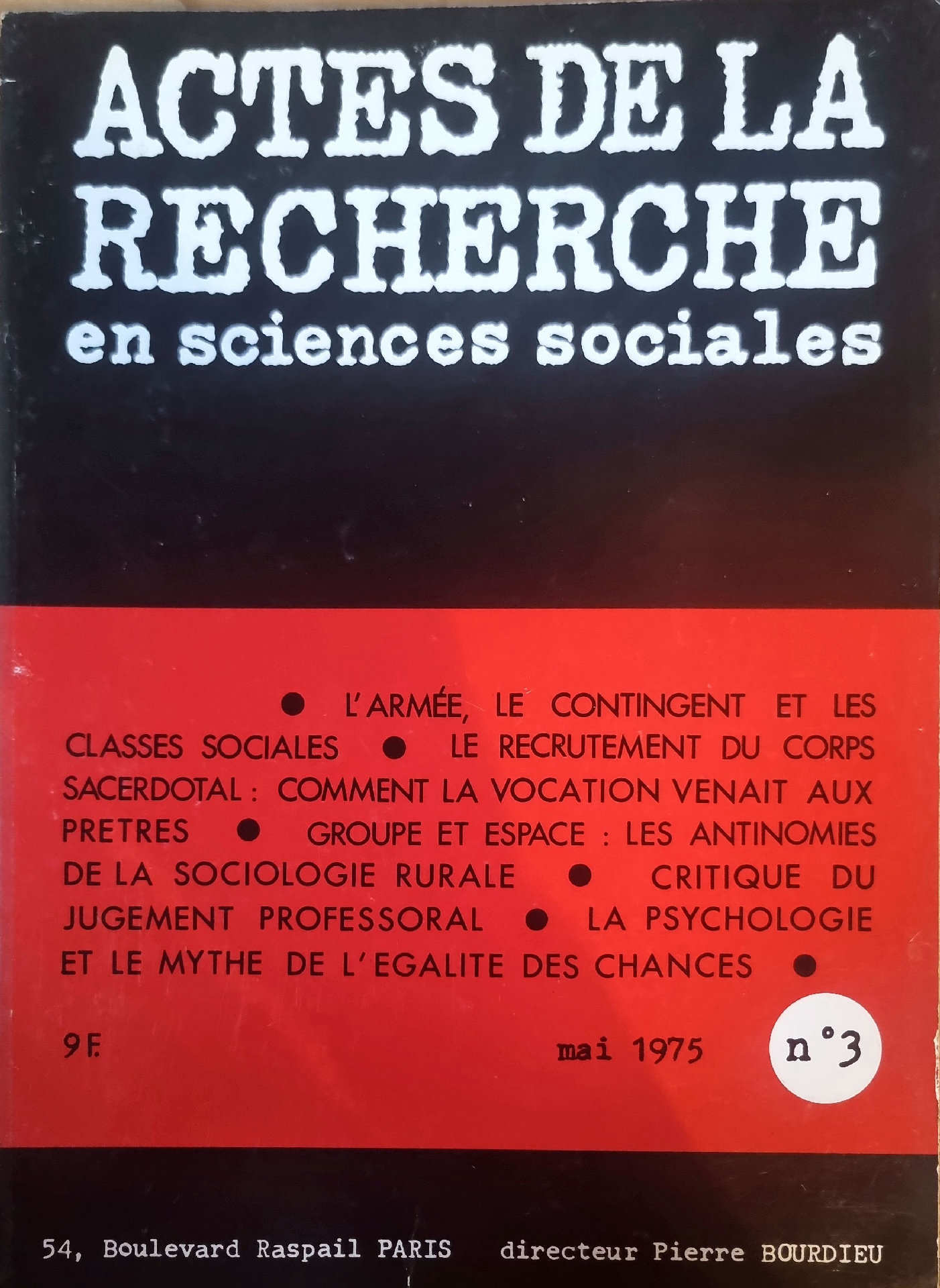 Actes de la Recherche en sciences sociales