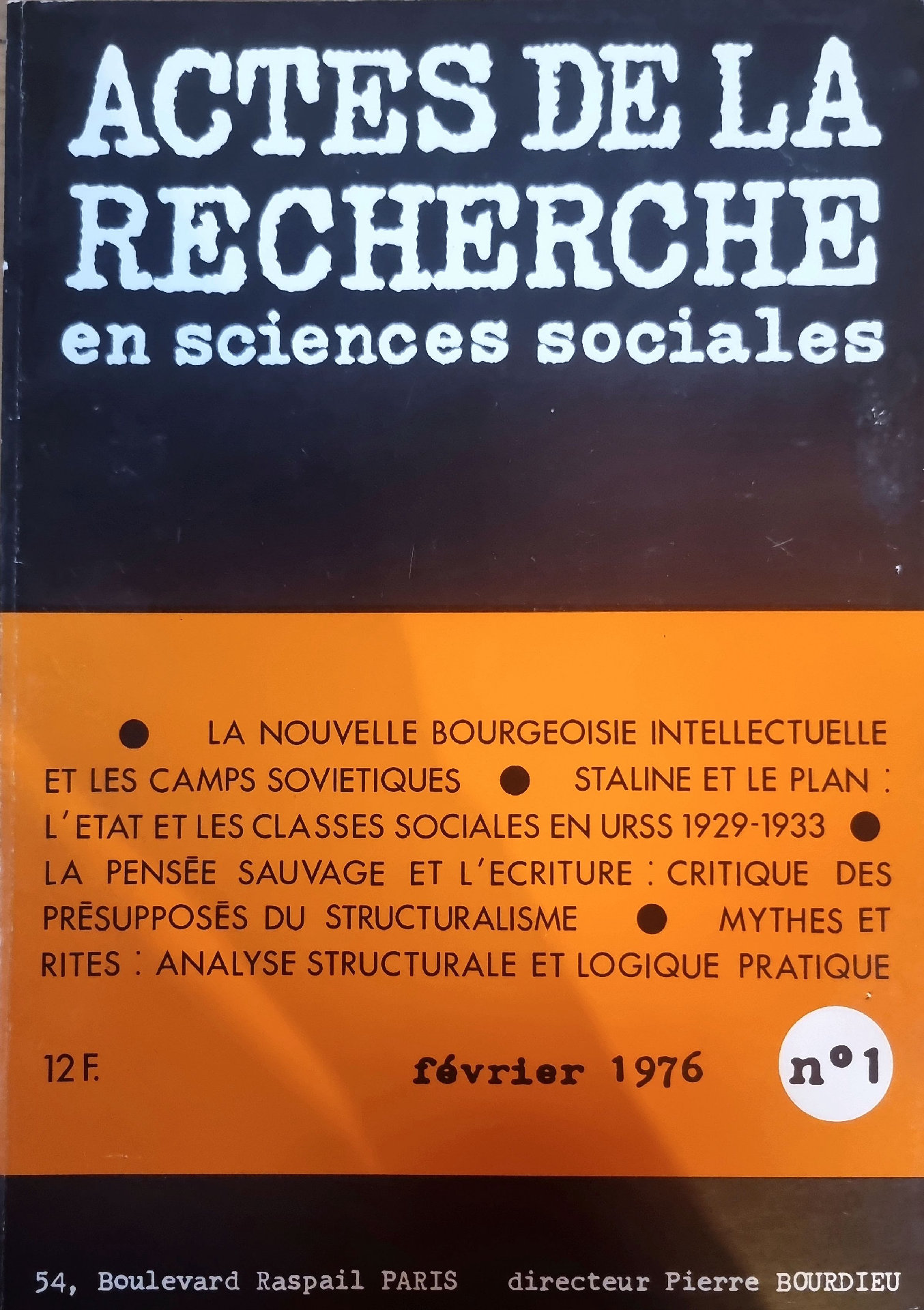 ACTES DE LA RECHERCHE en sciences sociales