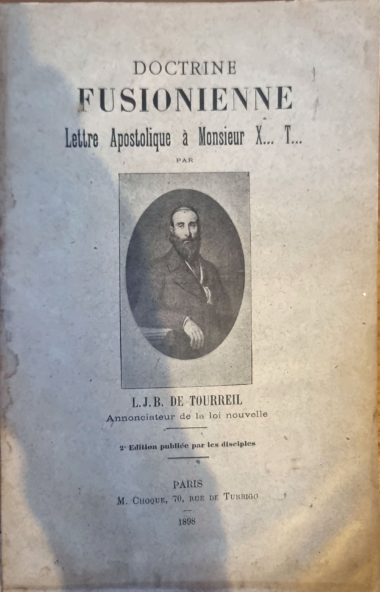 DOCTRINE FUSIONIENNE Lettre Apostolique à Monsieur X… T…
