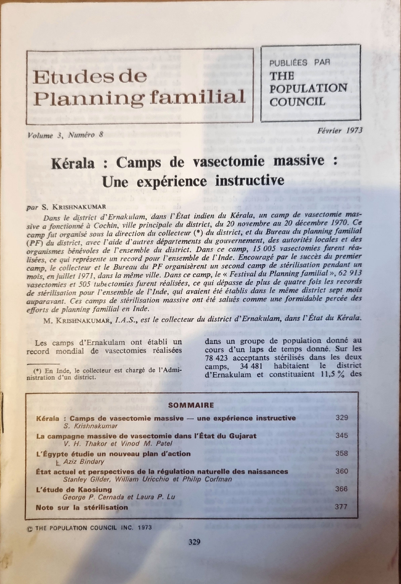 Etudes de Planning familial
