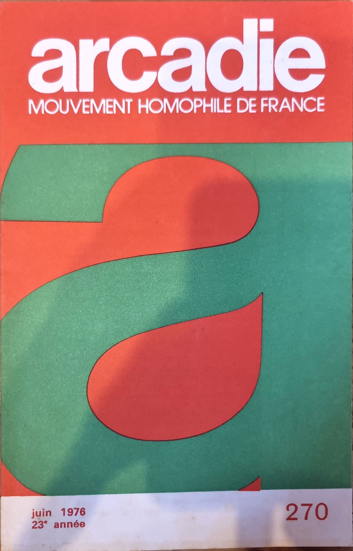 ARCADIE – MOUVEMENT HOMOPHILE DE FRANCE – REVUE LITTÉRAIRE ET SCIENTIFIQUE