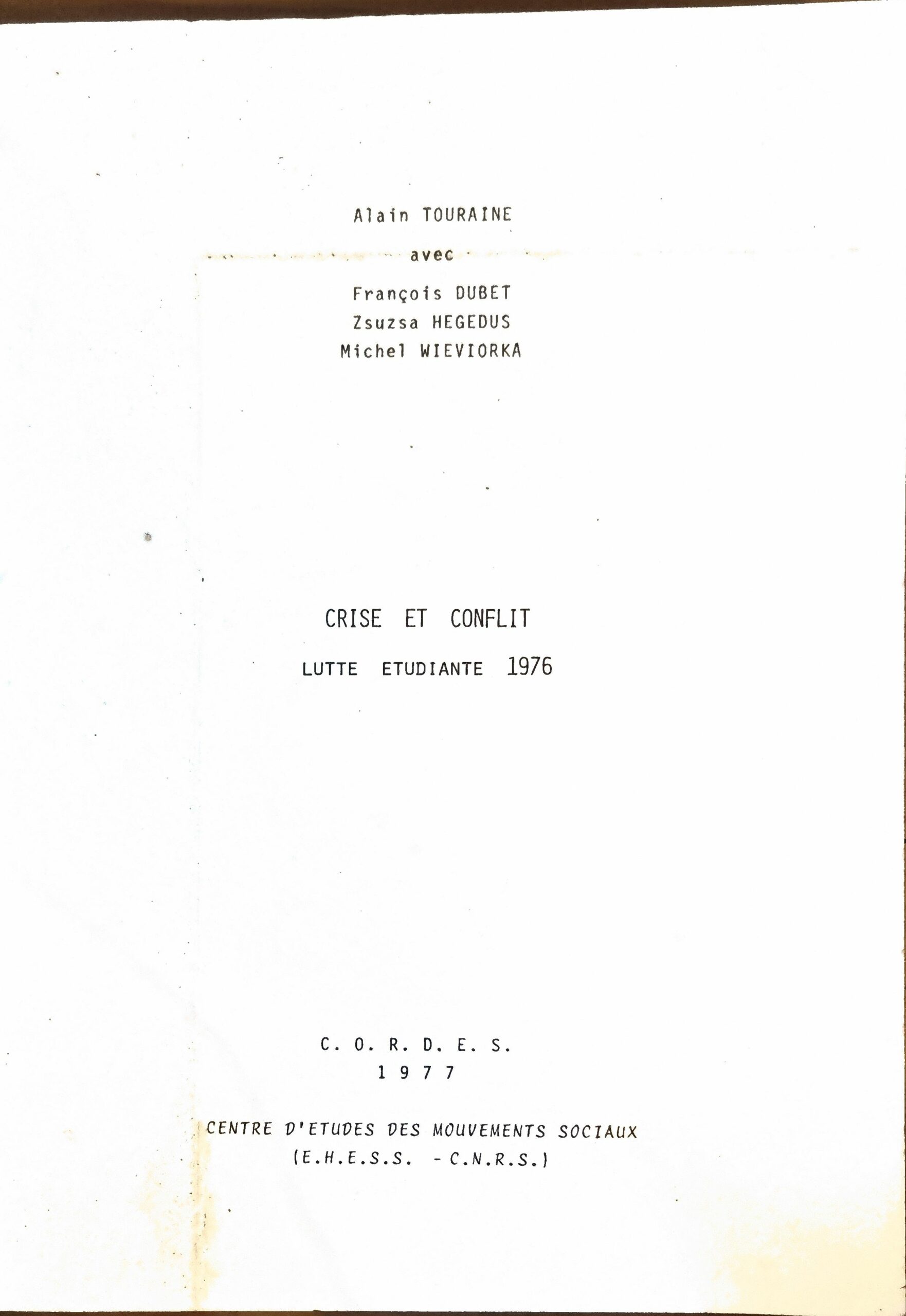 Crise et Conflit : Lutte Étudiante 1976