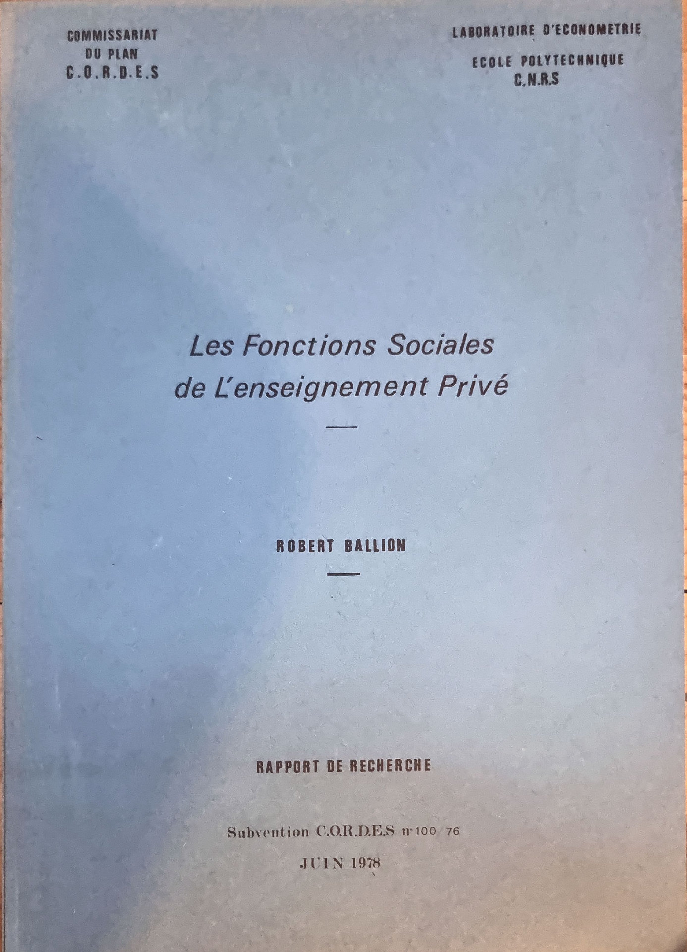 Les Fonctions Sociales de l&rsquo;Enseignement Privé