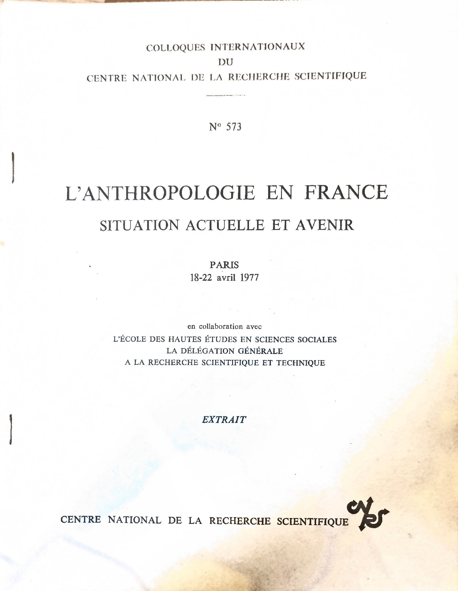 L&rsquo;Anthropologie en France : Situation actuelle et avenir