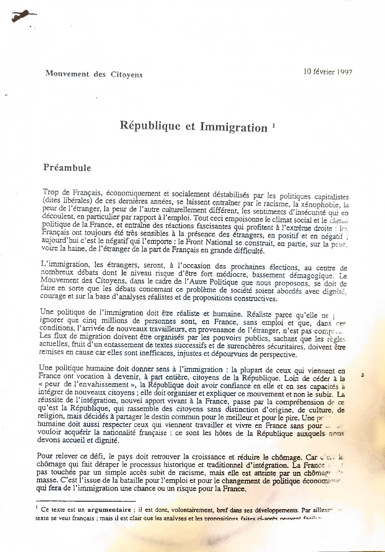République et Immigration