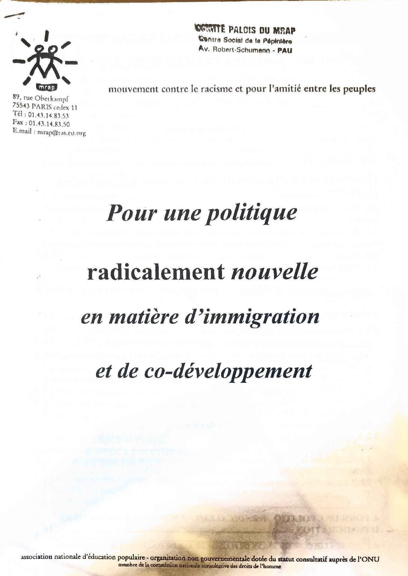 Pour une politique radicalement nouvelle en matière d&rsquo;immigration et de co-développement