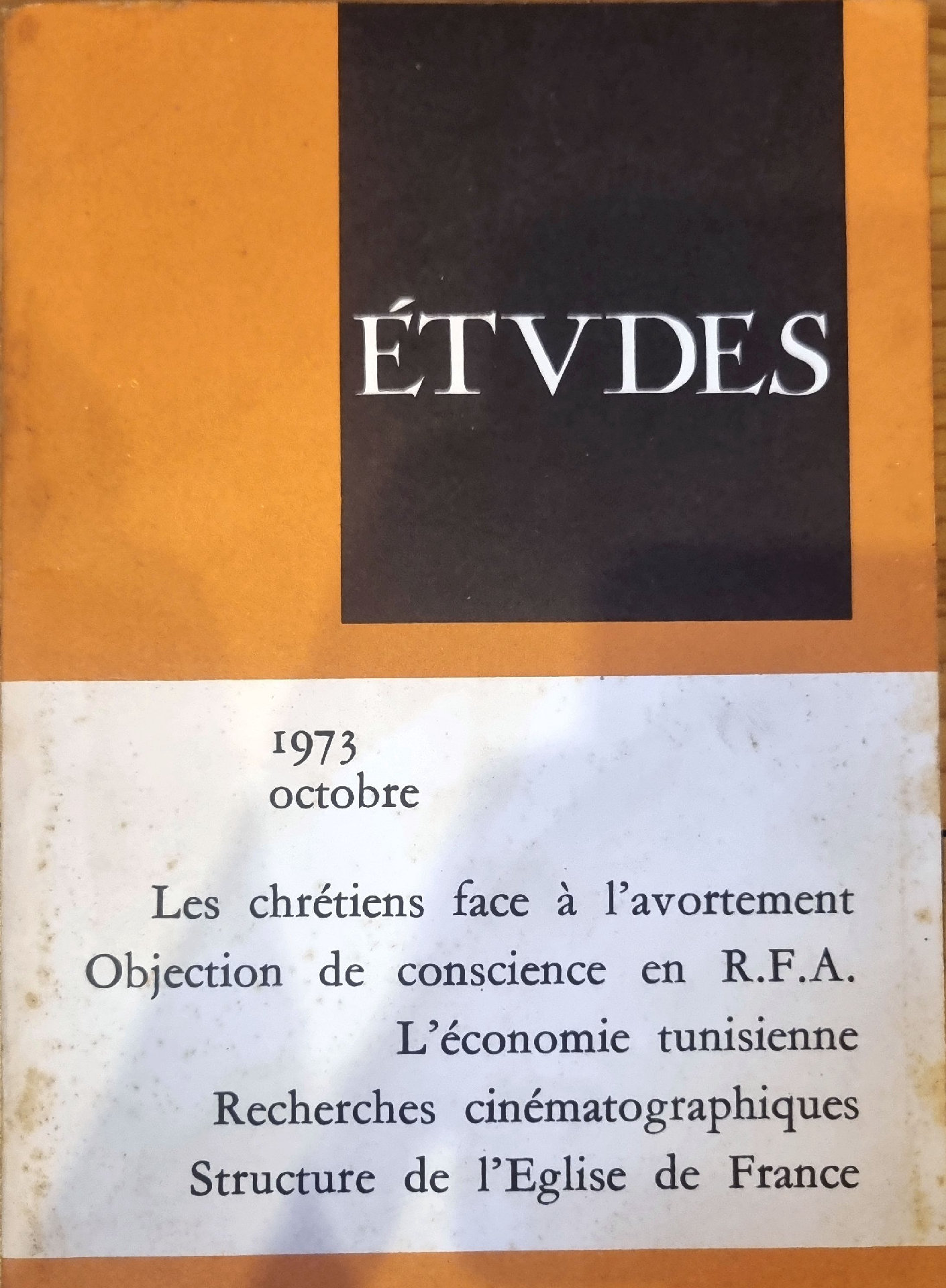Études. Octobre 1973
