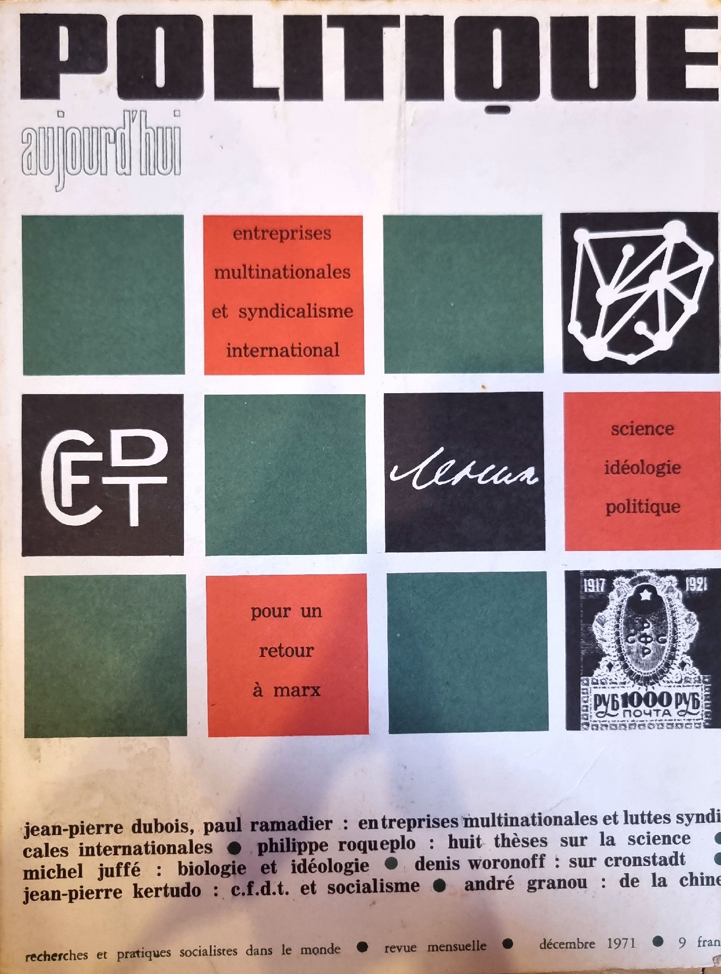 POLITIQUE aujourd&rsquo;hui – décembre 1971