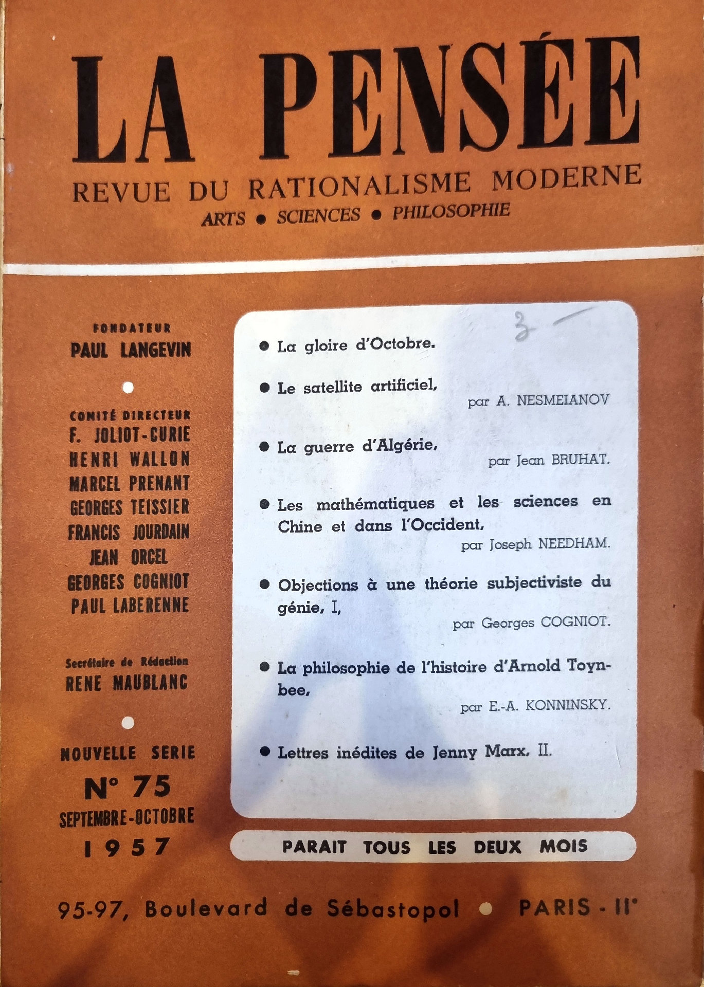 La Pensée, Revue du Rationalisme Moderne