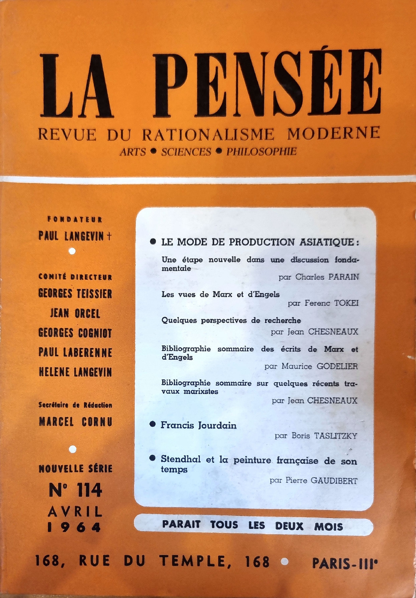 LA PENSÉE – REVUE DU RATIONALISME MODERNE