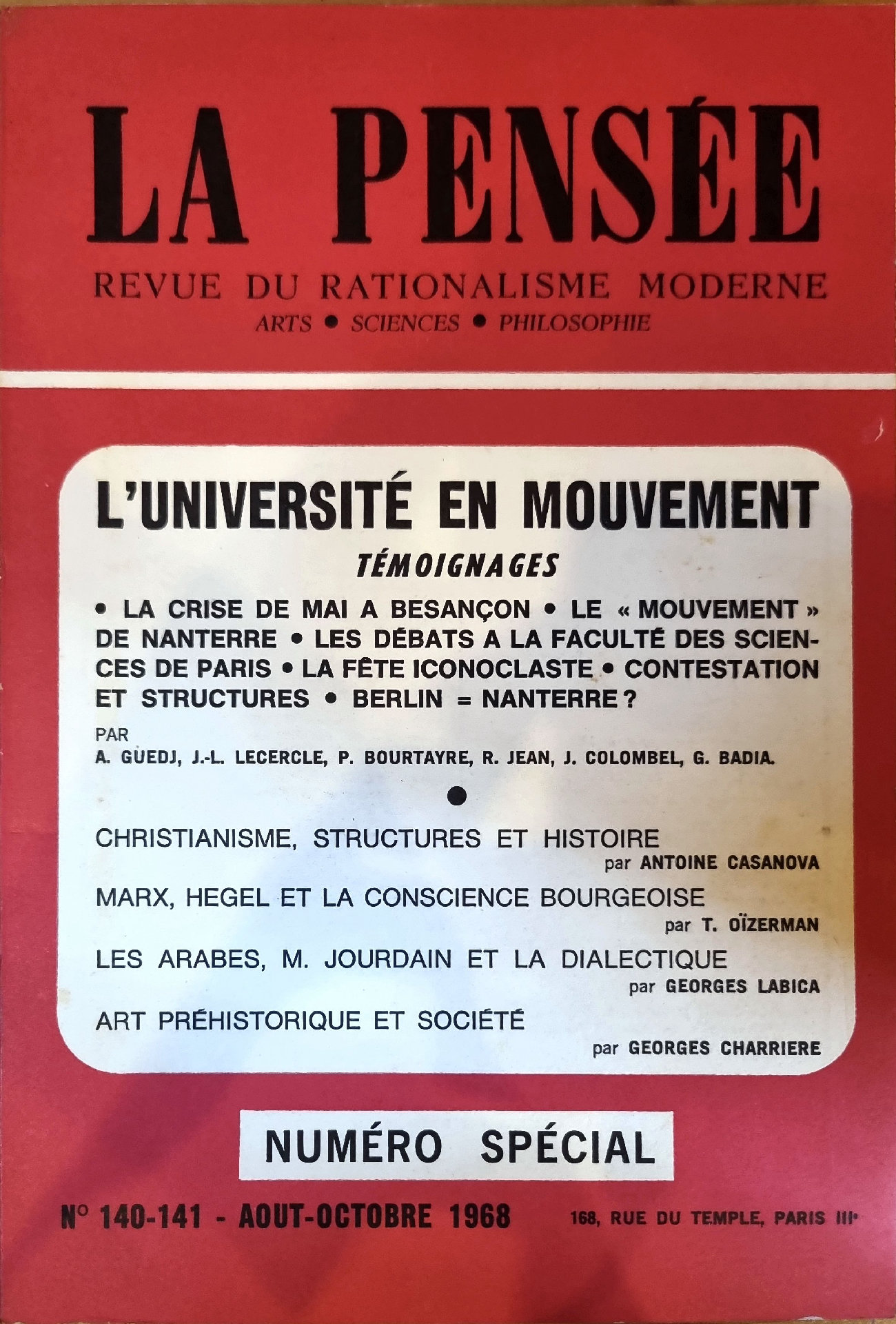 La Pensée – L&rsquo;Université en Mouvement : Témoignages